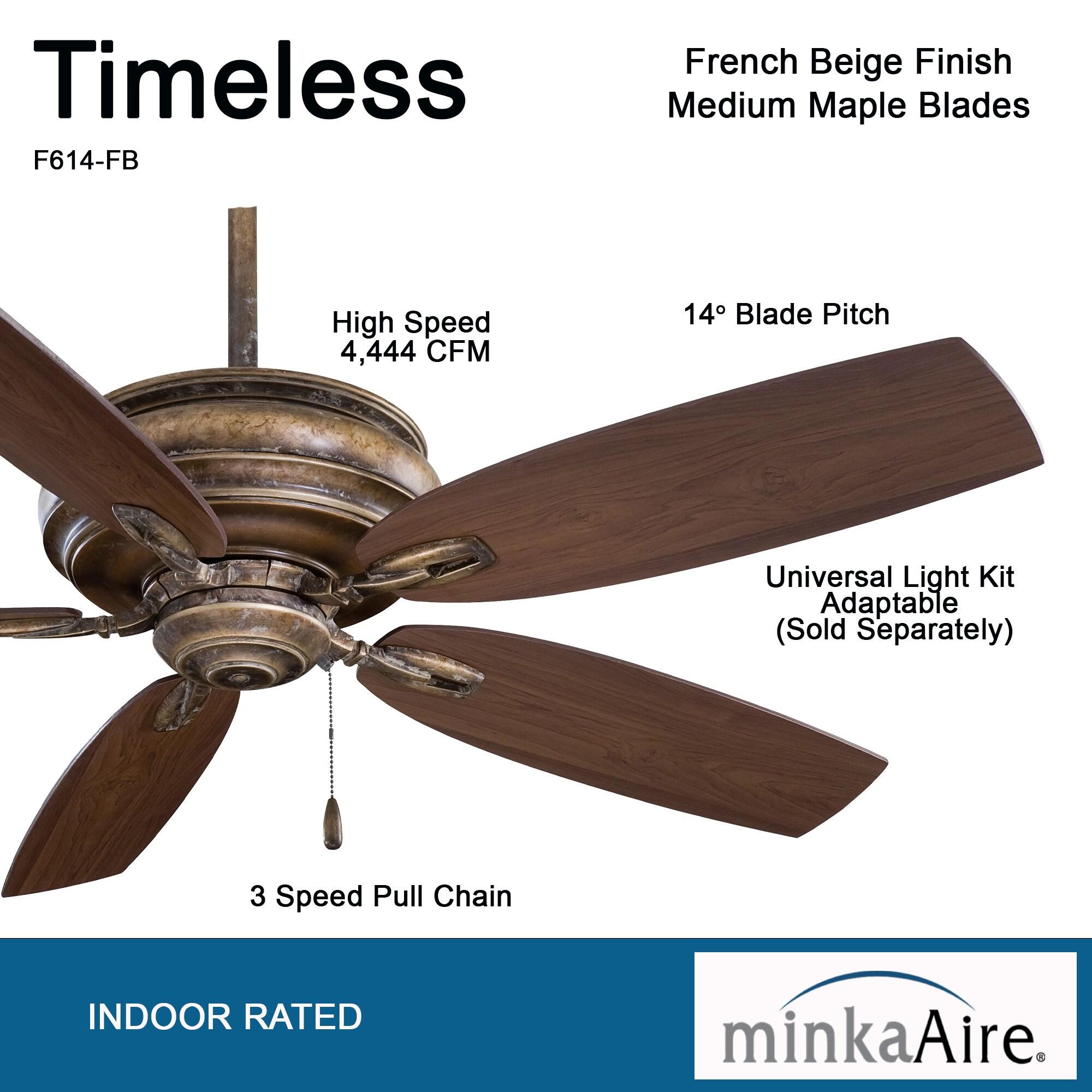 54" Minka Aire Rustic Indoor Ceiling Fan French Beige Maple Wood Blades for Living Room Kitchen Bedroom Family Dining House Home