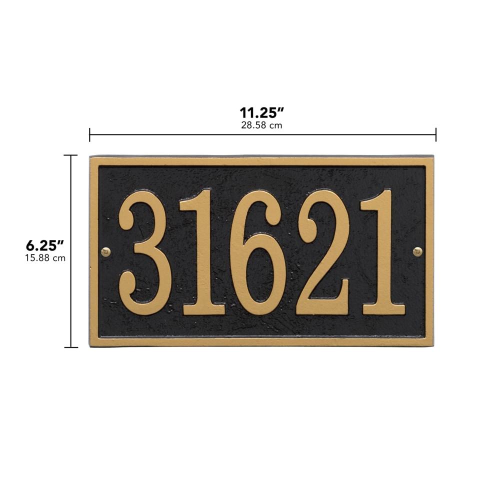 Fast Easy Black and Gold Metal House Numbers Plaque