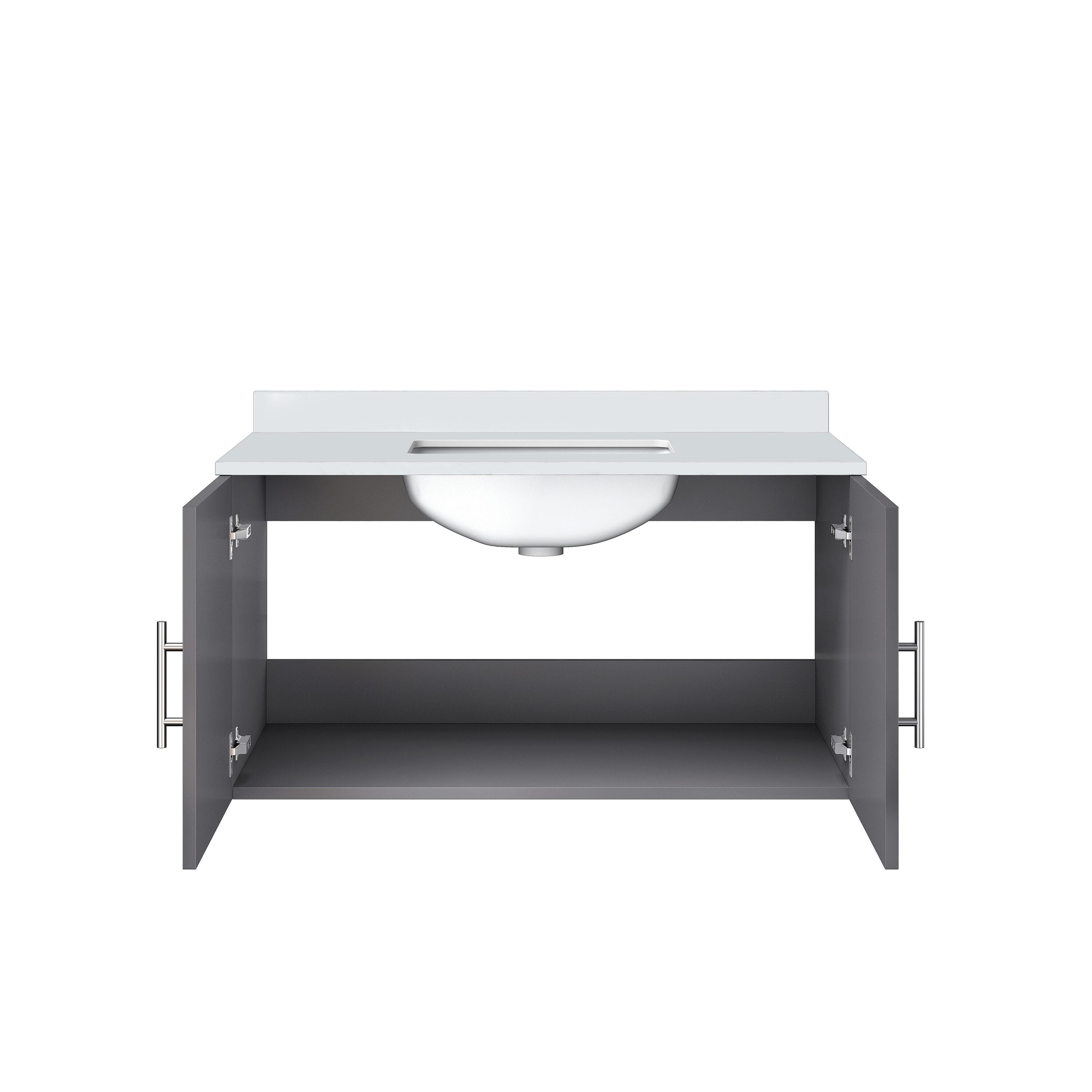 Geneva 36 in. W Dark Grey Bath Vanity and Cultured Marble Top