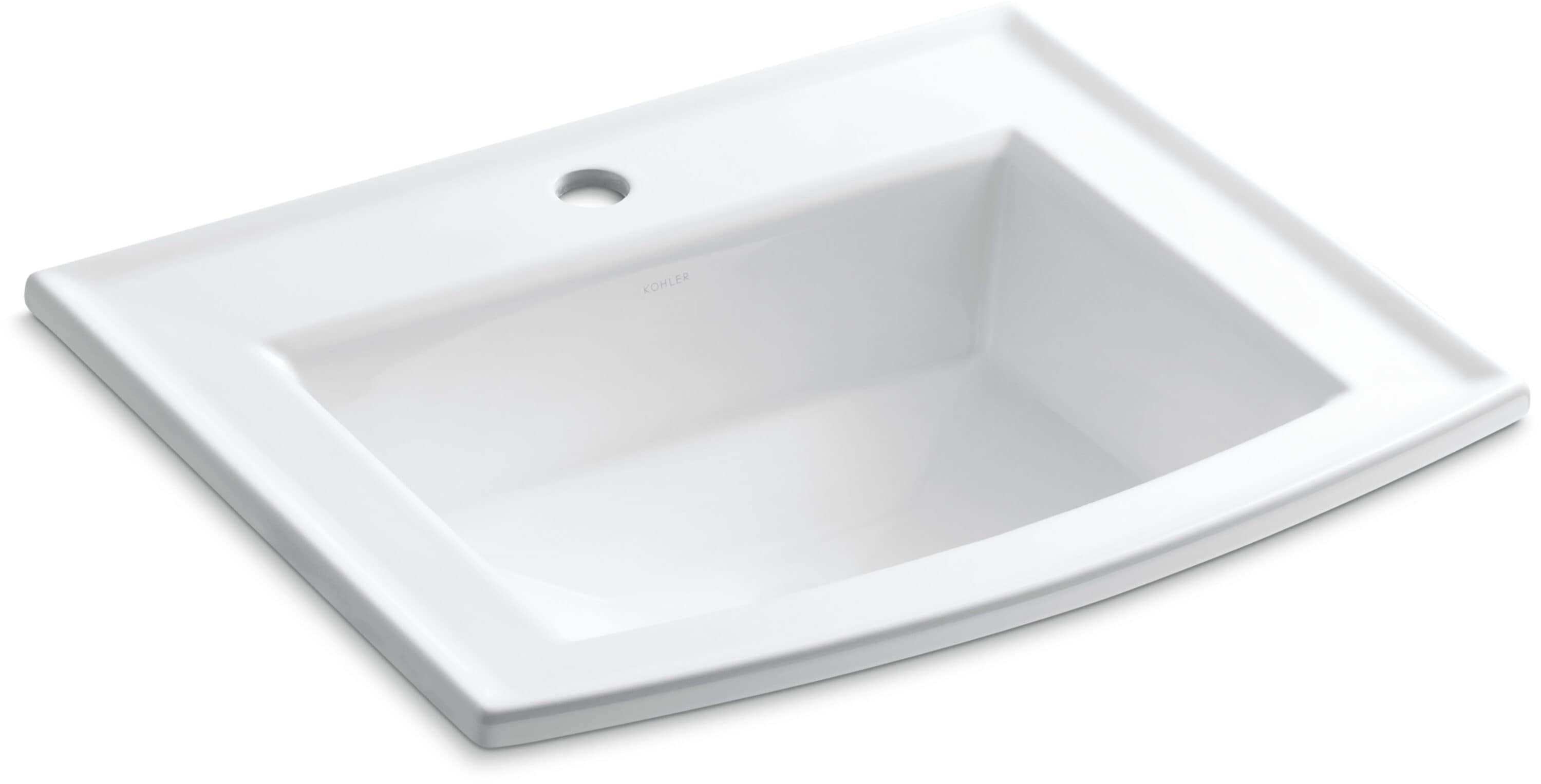 Archer® Vitreous China Rectangular Drop-In Bathroom Sink with Overflow