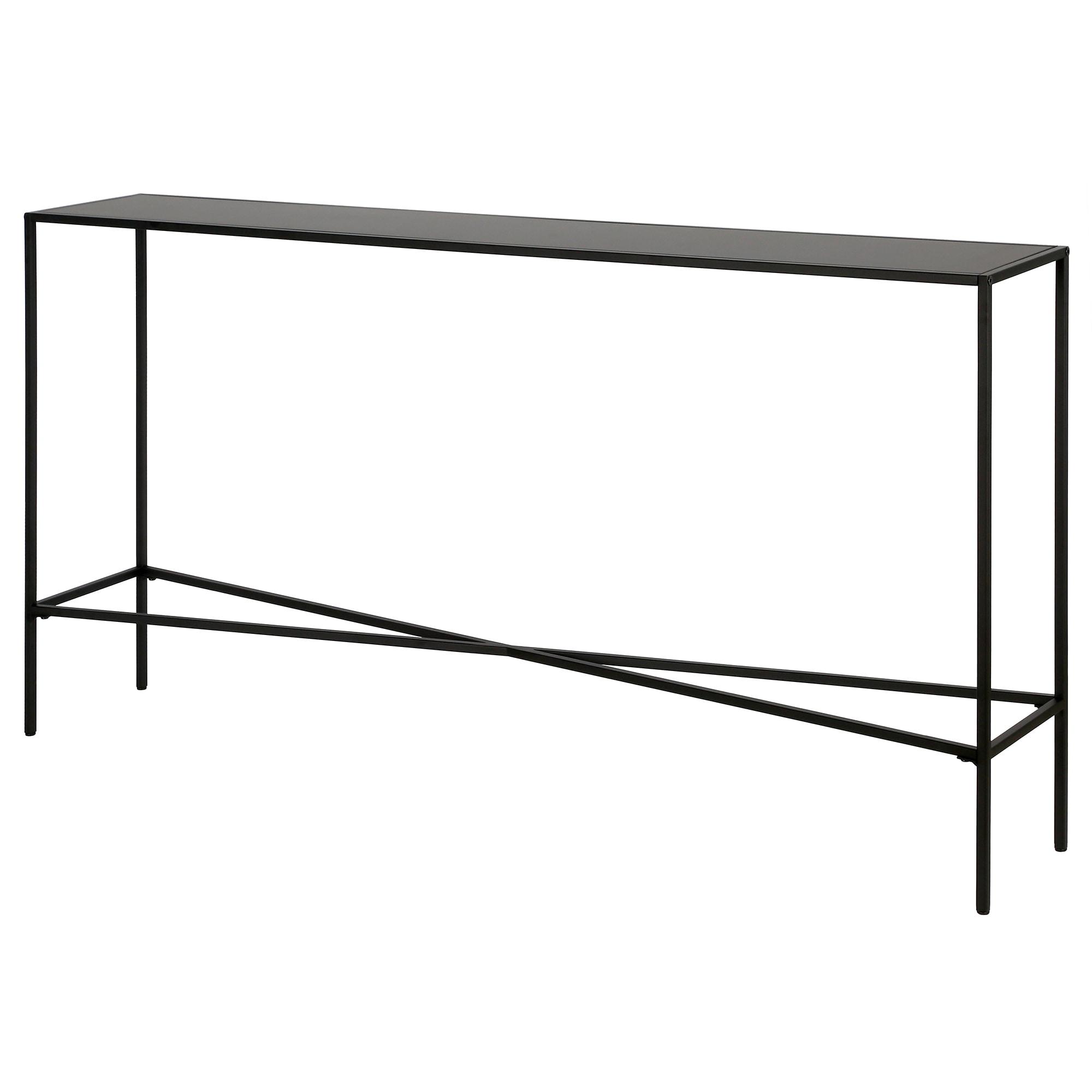 Evelyn&Zoe Henley 55" Wide Rectangular Console Table with Metal Top, Blackened Bronze