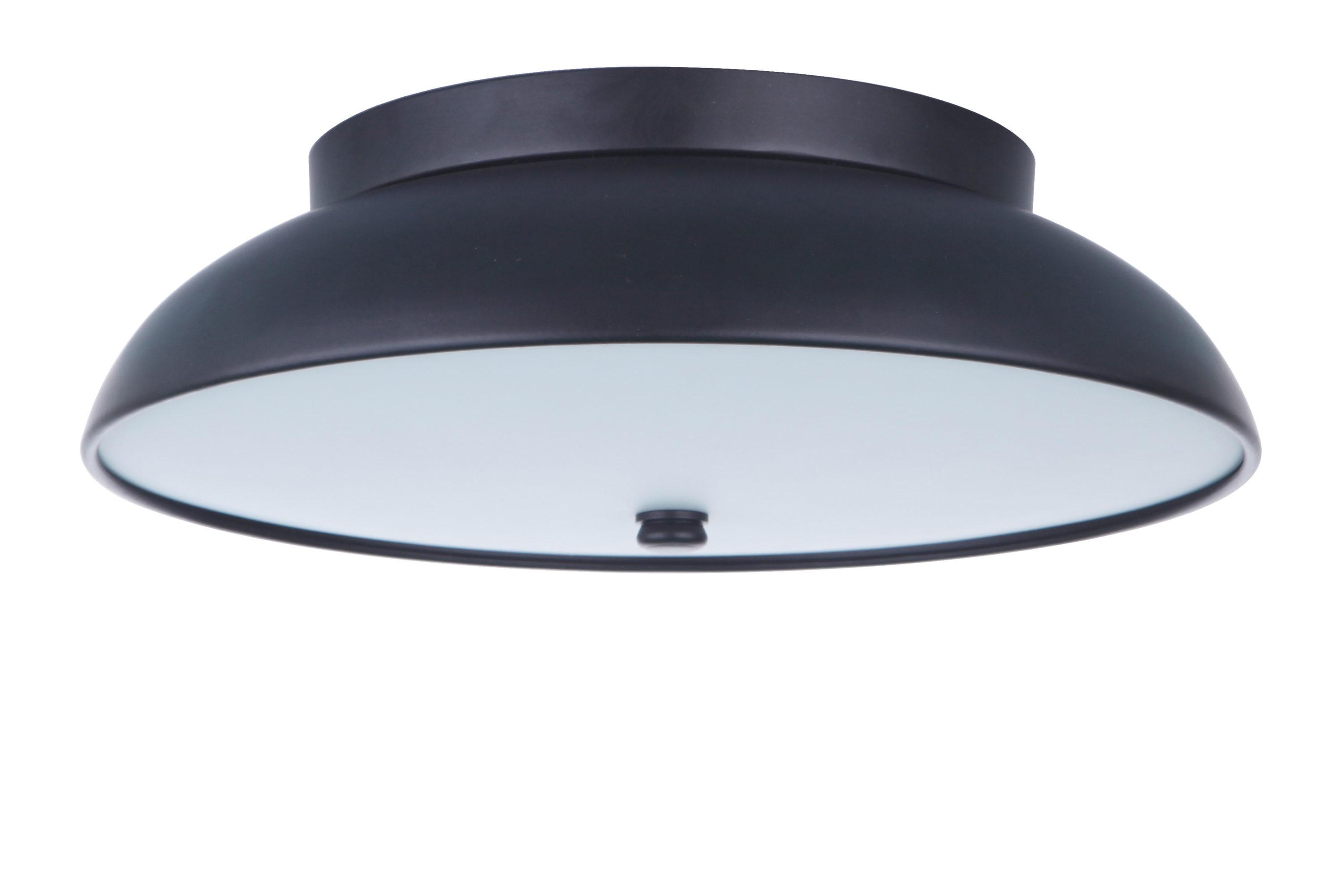 Flat Black Frosted Acrylic LED Flush Mount Light