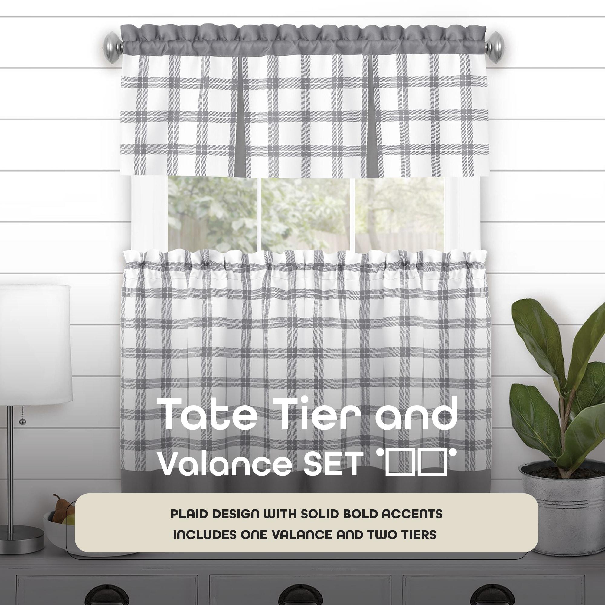 Achim Importing Co Plaid Tailored 58'' W Kitchen Curtain