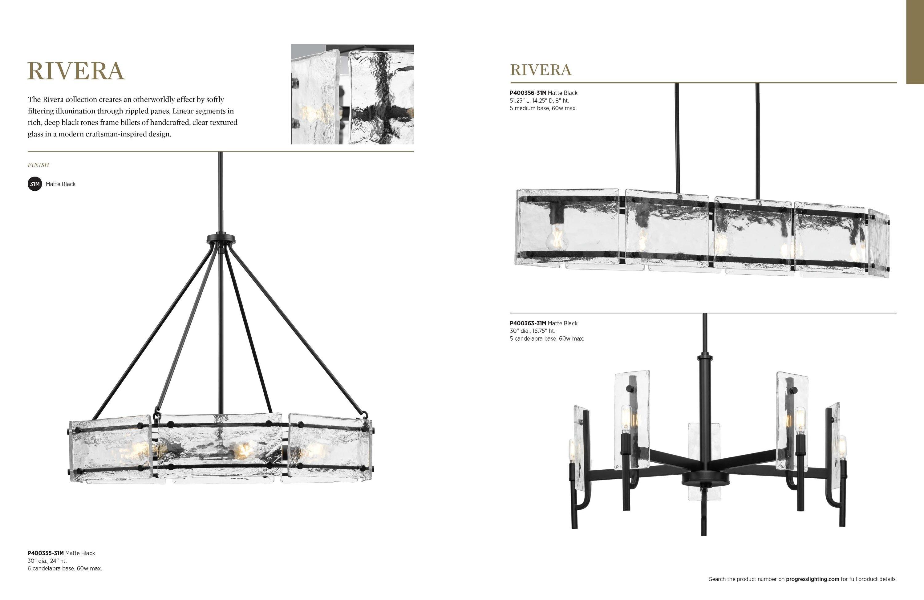 Rivera 5 - Light Dimmable Round / Oval Chandelier