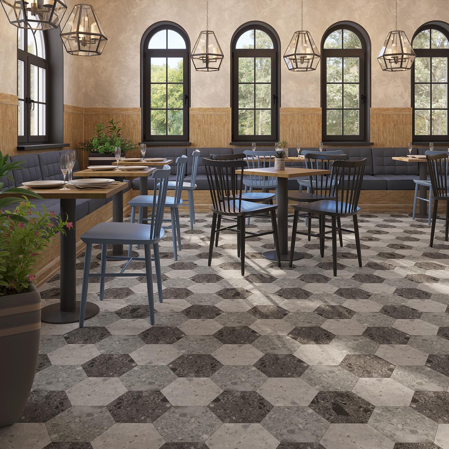 GlueCore Mosaic 28mil x 12" W x 10" L Glue Down Vinyl Tile Flooring