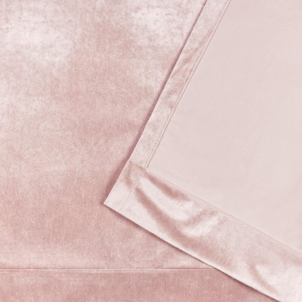 Set of 2 84"x54" Velvet Heavyweight Grommet Top Window Curtain Panel Blush: Polyester, Light Filtering - Exclusive Home