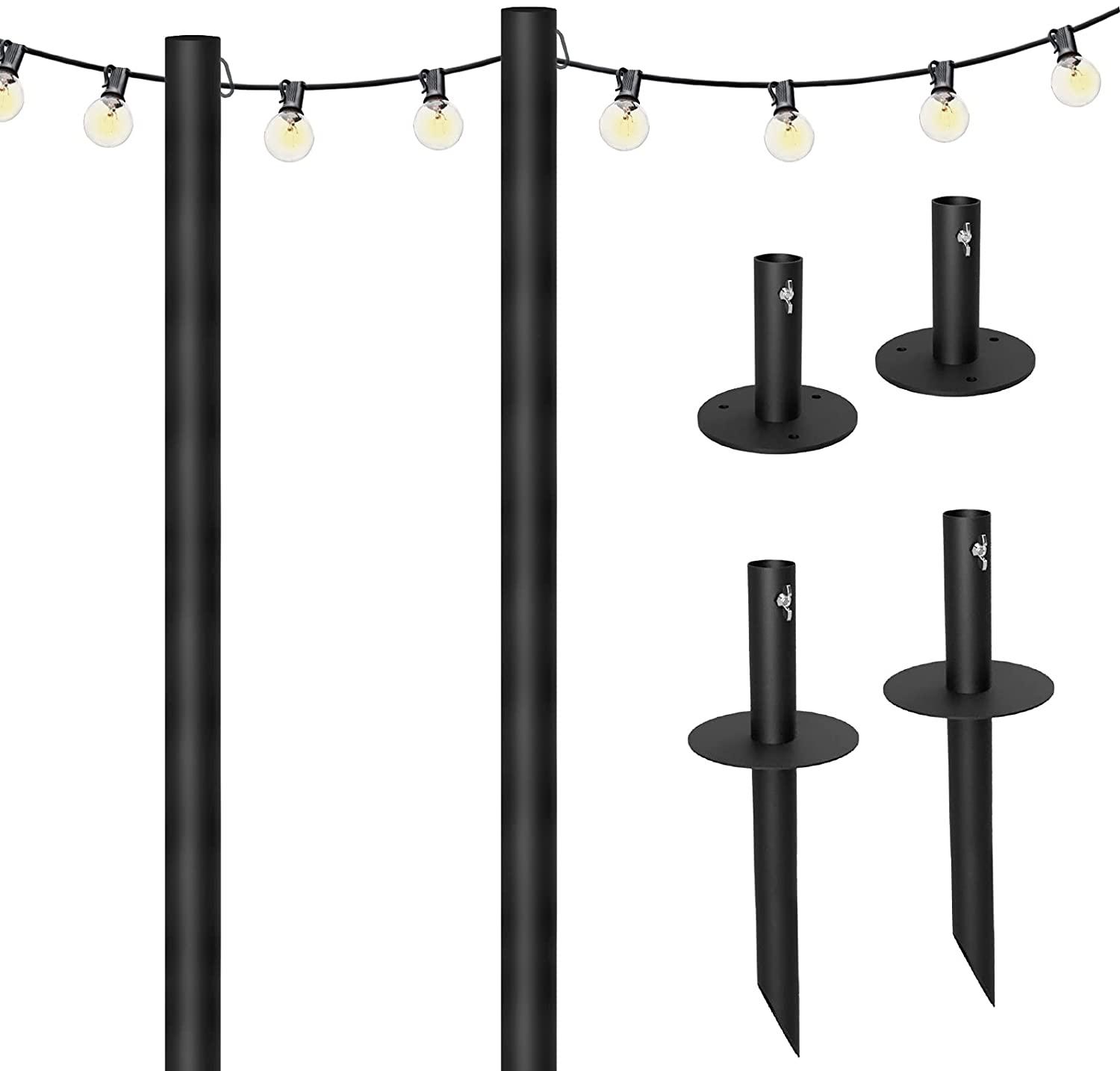 Bistro String Light Poles & 50ft of String Lights