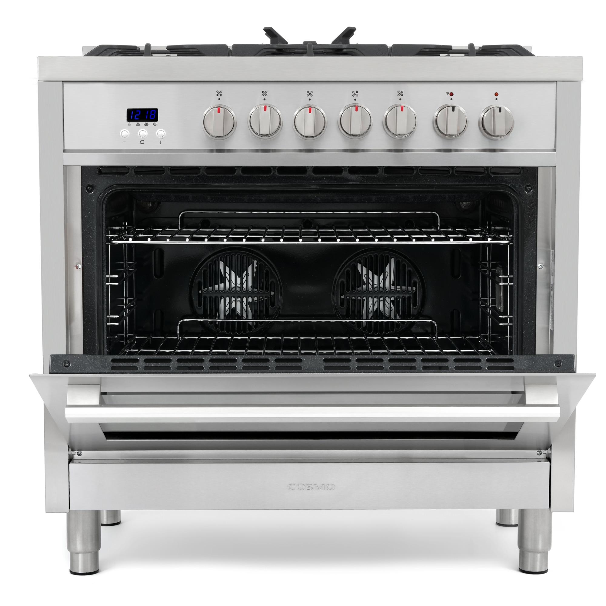 F965 Series 36 in. Stellar Collection 3.8 cu. ft. Dual Fuel Range, 5 Sealed Burners, 8 Function Convection Oven in Stainless Steel