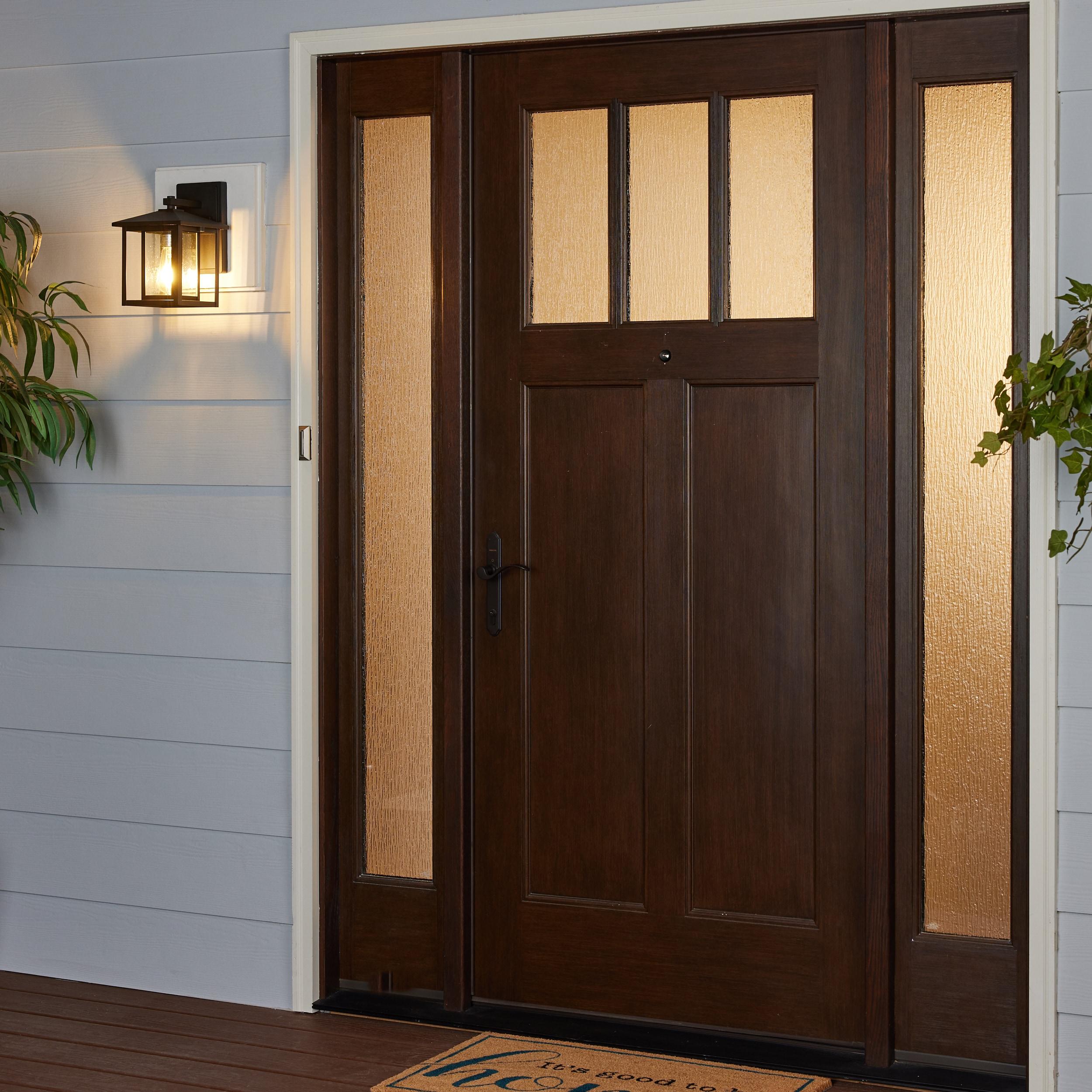 Hunnington 1-Light Black Outdoor 11 in. Wall Lantern Sconce