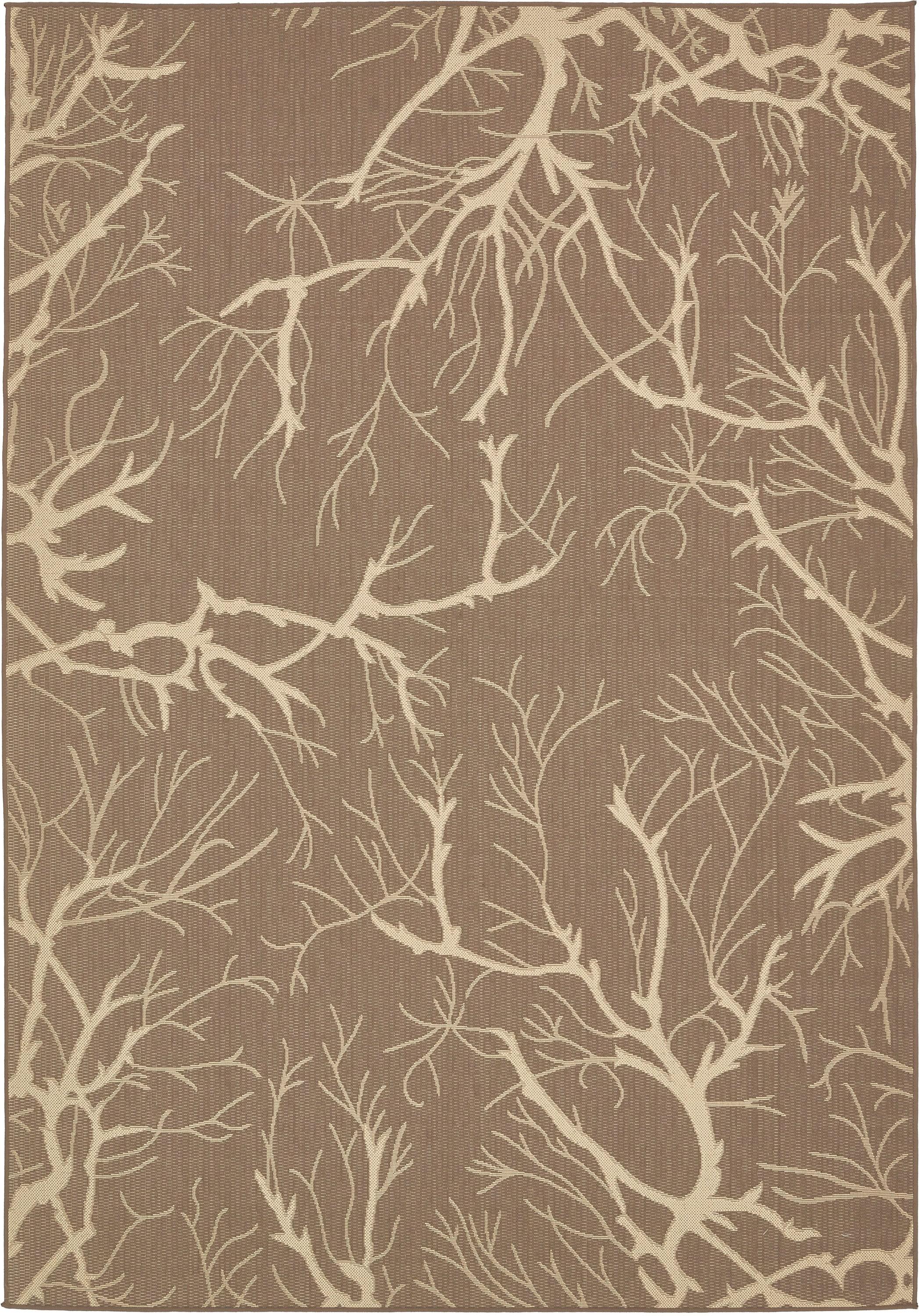 Unique Loom Outdoor Botanical Collection Area Rug - Branch (7' 1" x 10' Rectangle Brown/Beige)