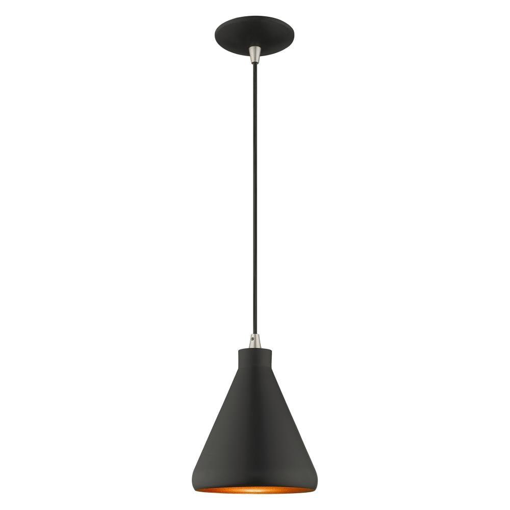 Livex Lighting Metal Shade 1 - Light Chandelier in  Black