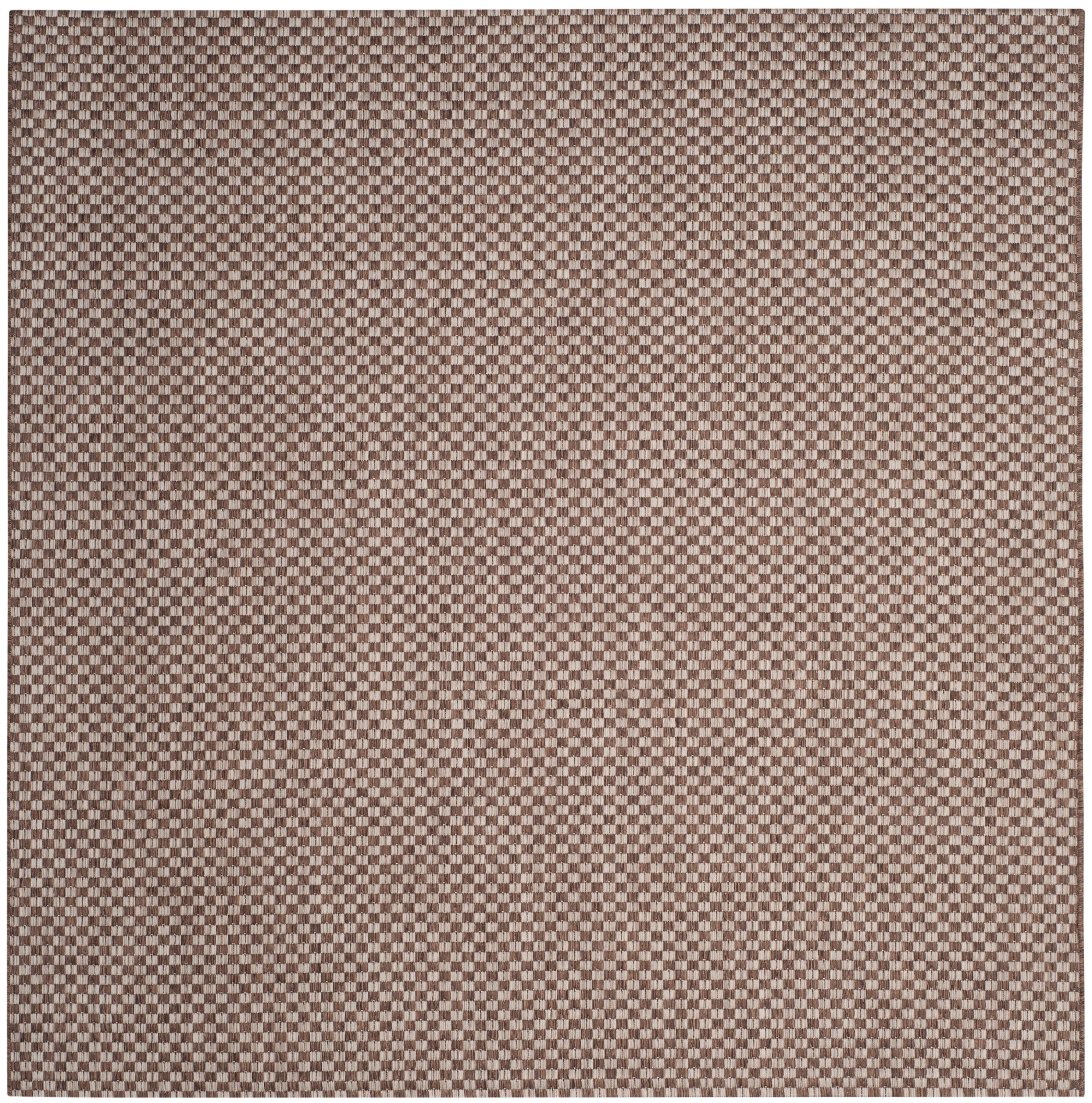 Courtyard CY8653 Power Loomed Indoor and Outdoor Area Rug - Light Brown/Light Grey - 6'7"x6'7" - Safavieh