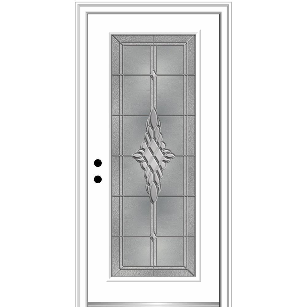 MMI DOOR Grace 81.75'' Glass Fiberglass Front Entry Doors
