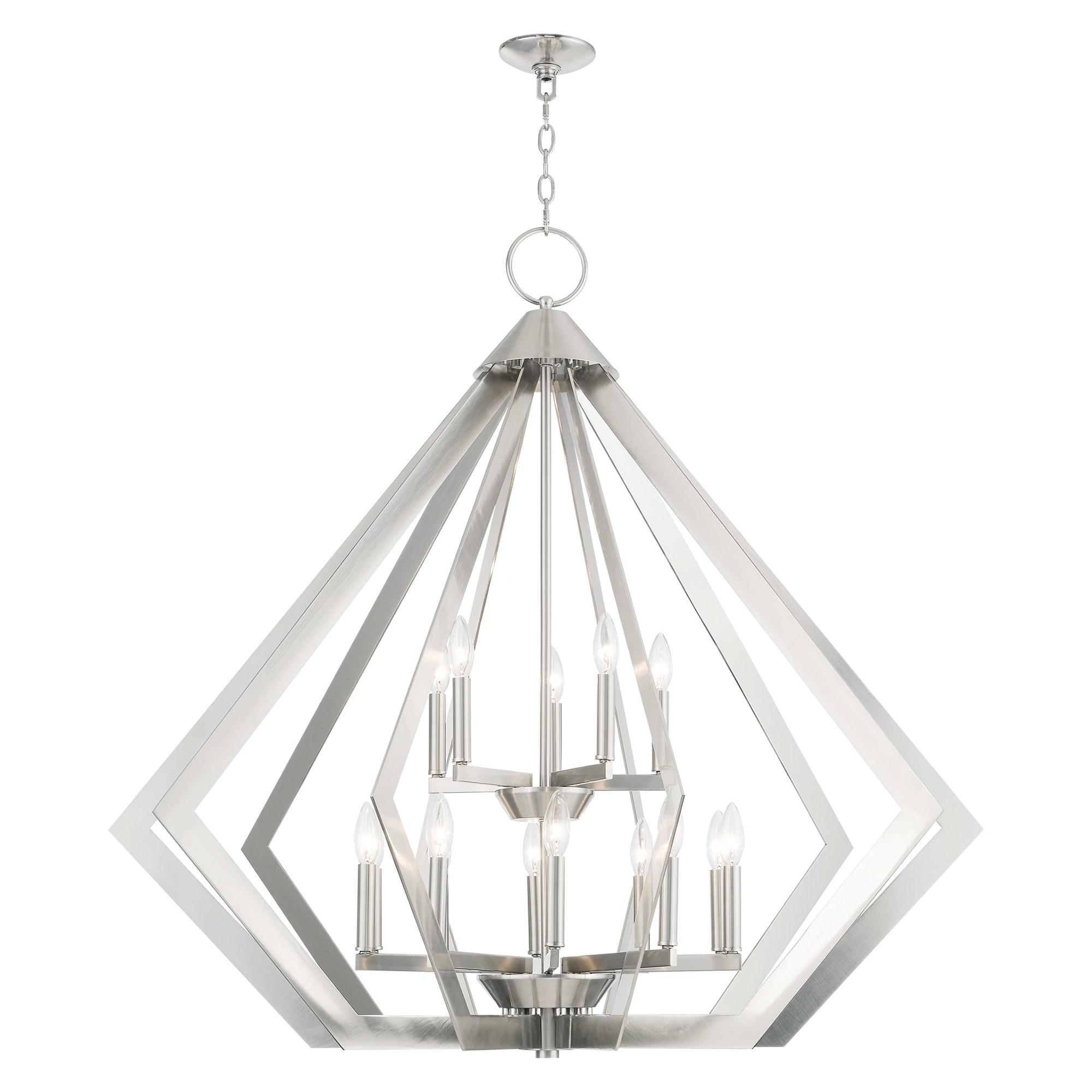 Livex Lighting Prism 15 Light Foyer Chandelier in Brushed Nickel