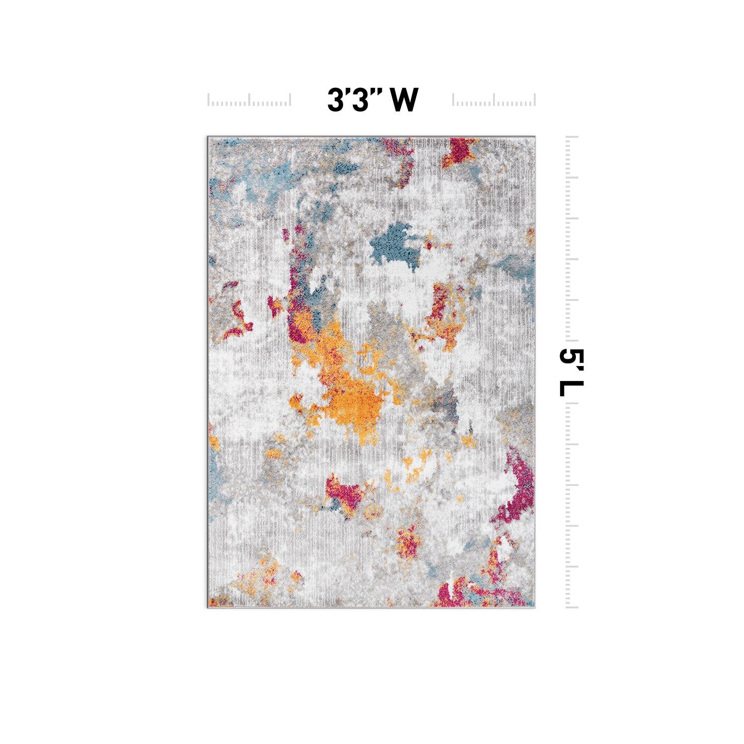 World Rug Gallery Contemporary Abstract Elegance Area Rug - MULTI 3'3"x5'