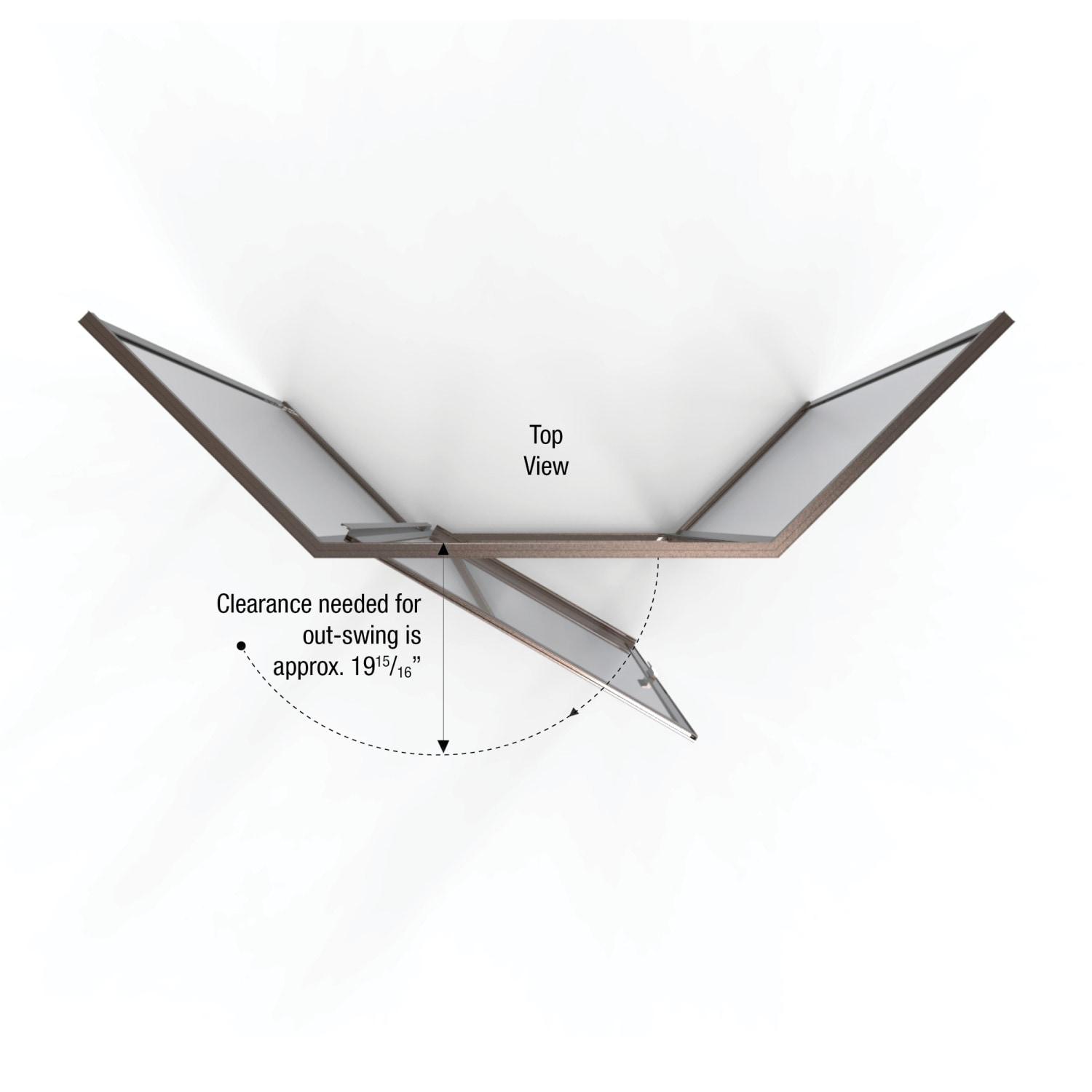 Deluxe 57.625'' W 68.625'' H Framed Neo-angle Reversible Shower Enclosure