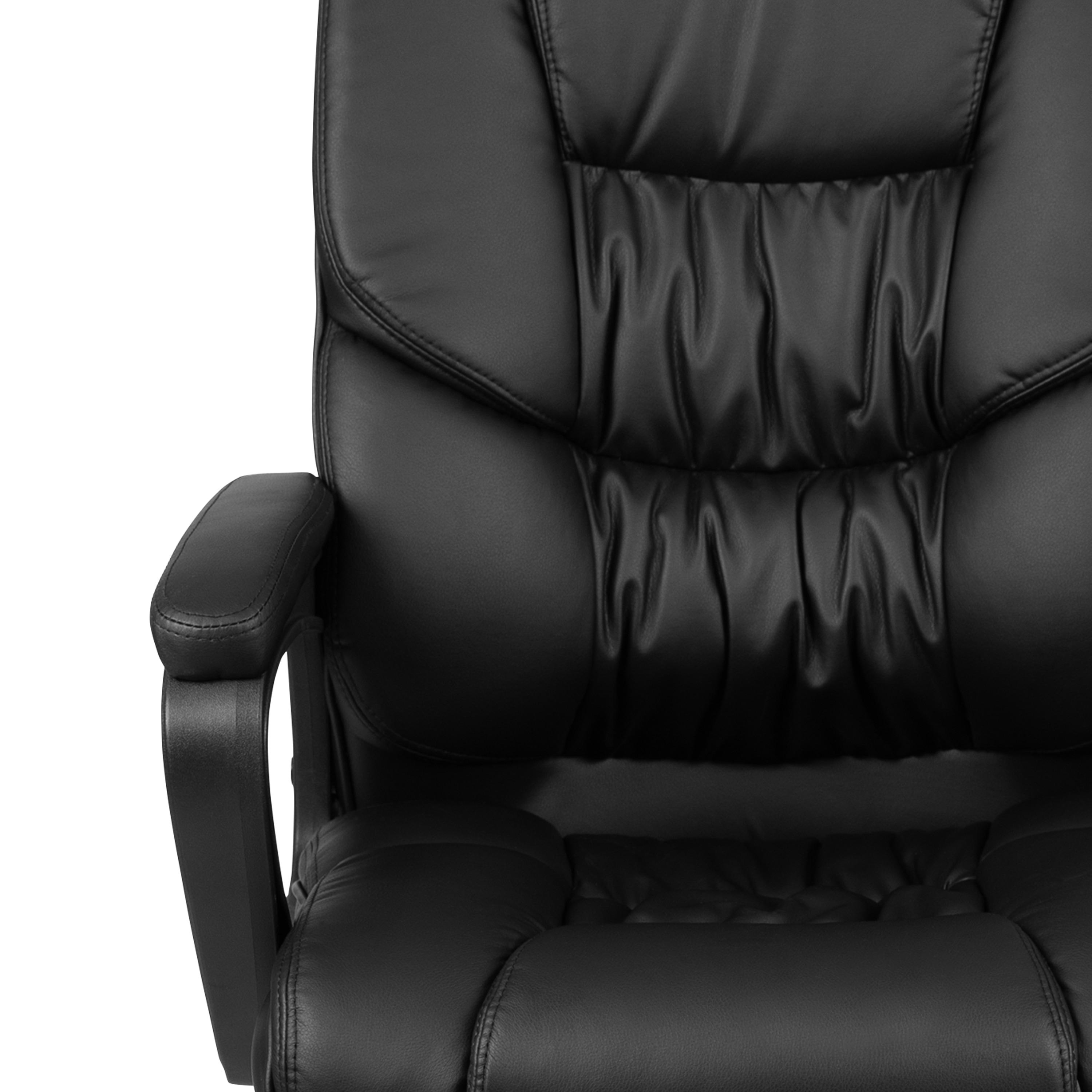 Flash Furniture Flash Fundamentals Big & Tall 400 lb. Rated Black LeatherSoft Swivel Office Chair with Padded Arms