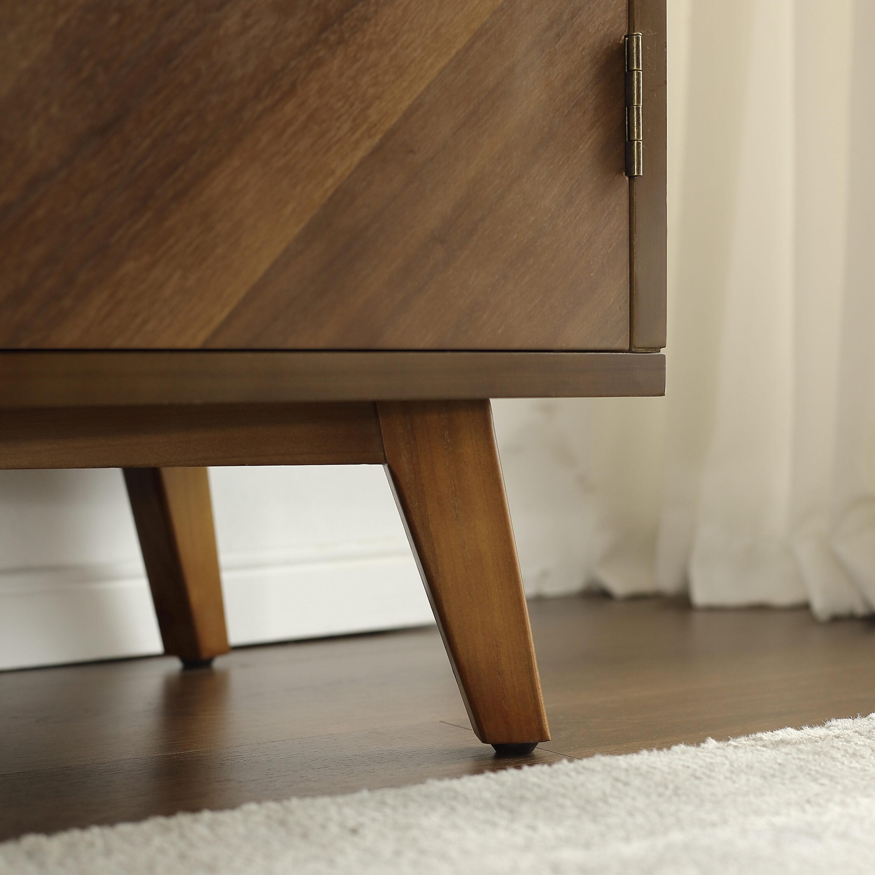 Art Leon 2-Door Console Cabinet Rustic Kitchen Table Wood Frame Sideboard, Brown