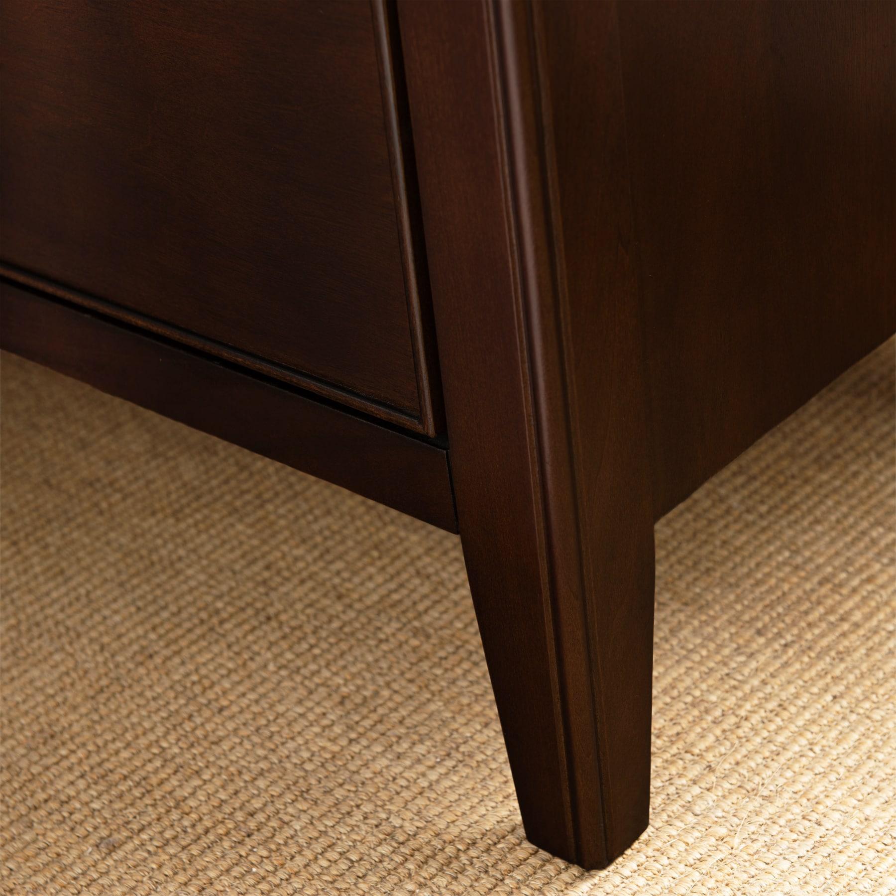 Leick Home 10522 Laurent Nightstand with Drawer, Door with USB-C Fast Charging Station and AC/USB Outlet, Chocolate Cherry