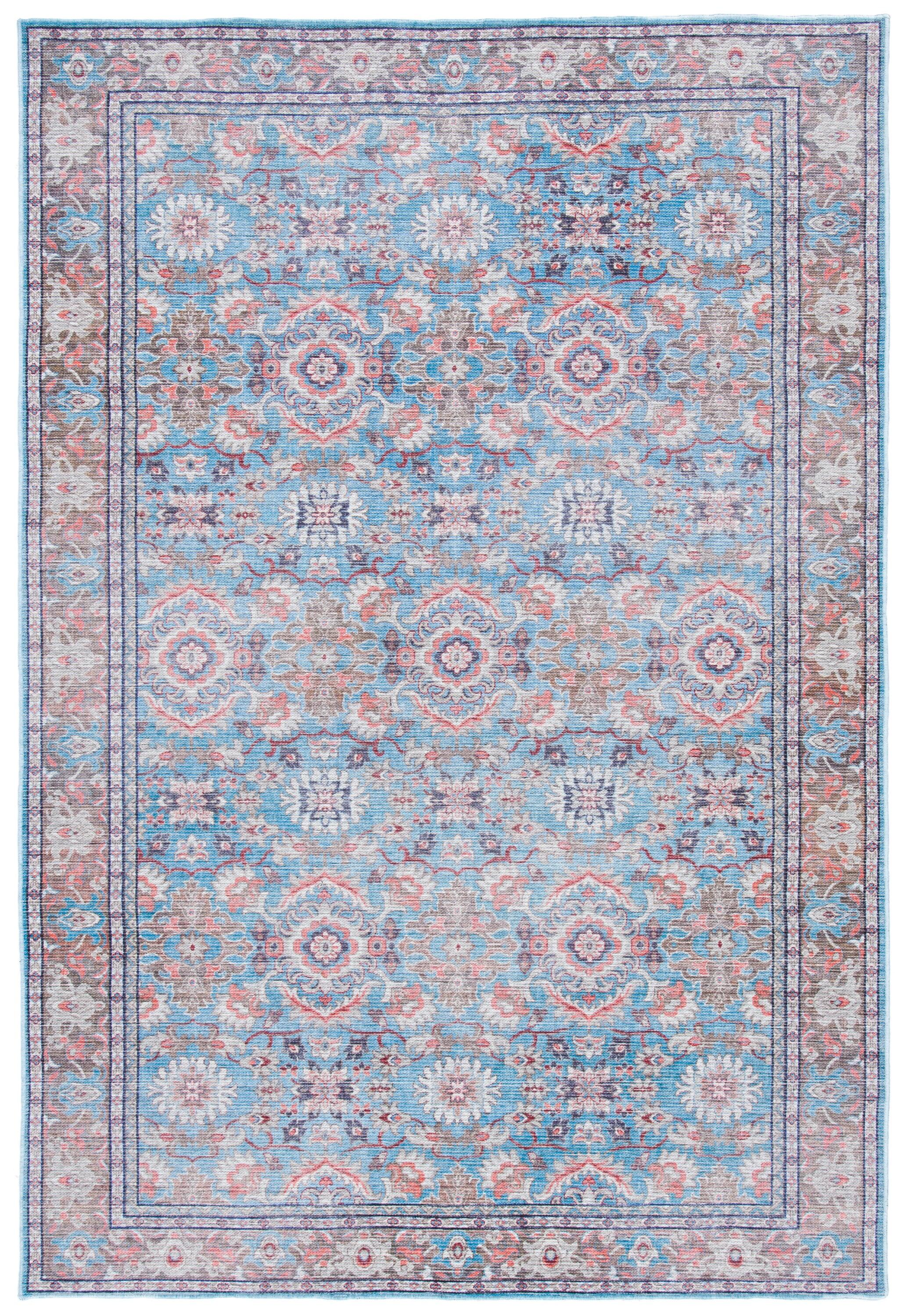 Serapi SEP584 Power Loomed Machine Washable Area Rug - Rust/Blue - 4'x6' - Safavieh.