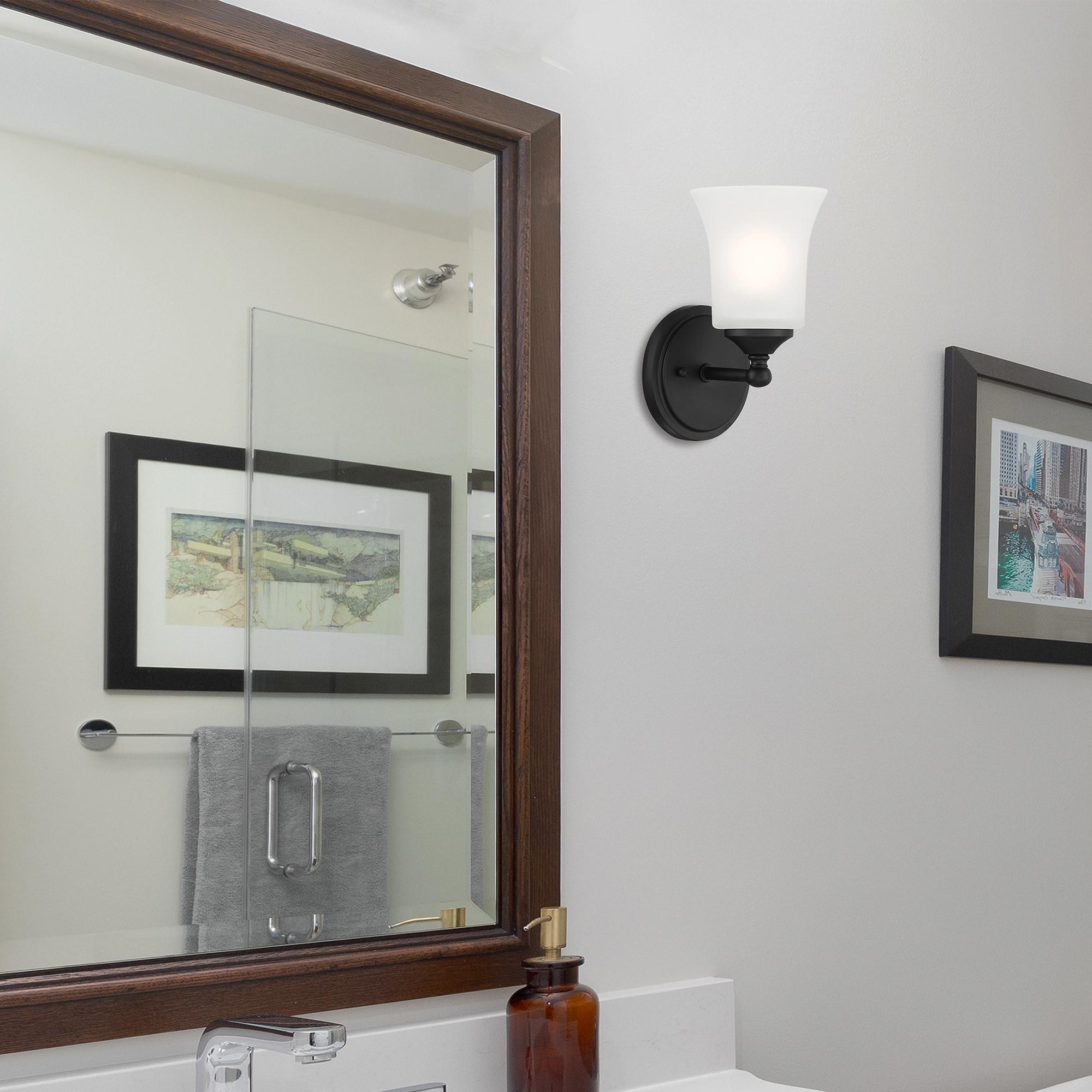 Designers Fountain Bronson 1 Light Matte Black Wall Sconce Light, D278M-WS-MB