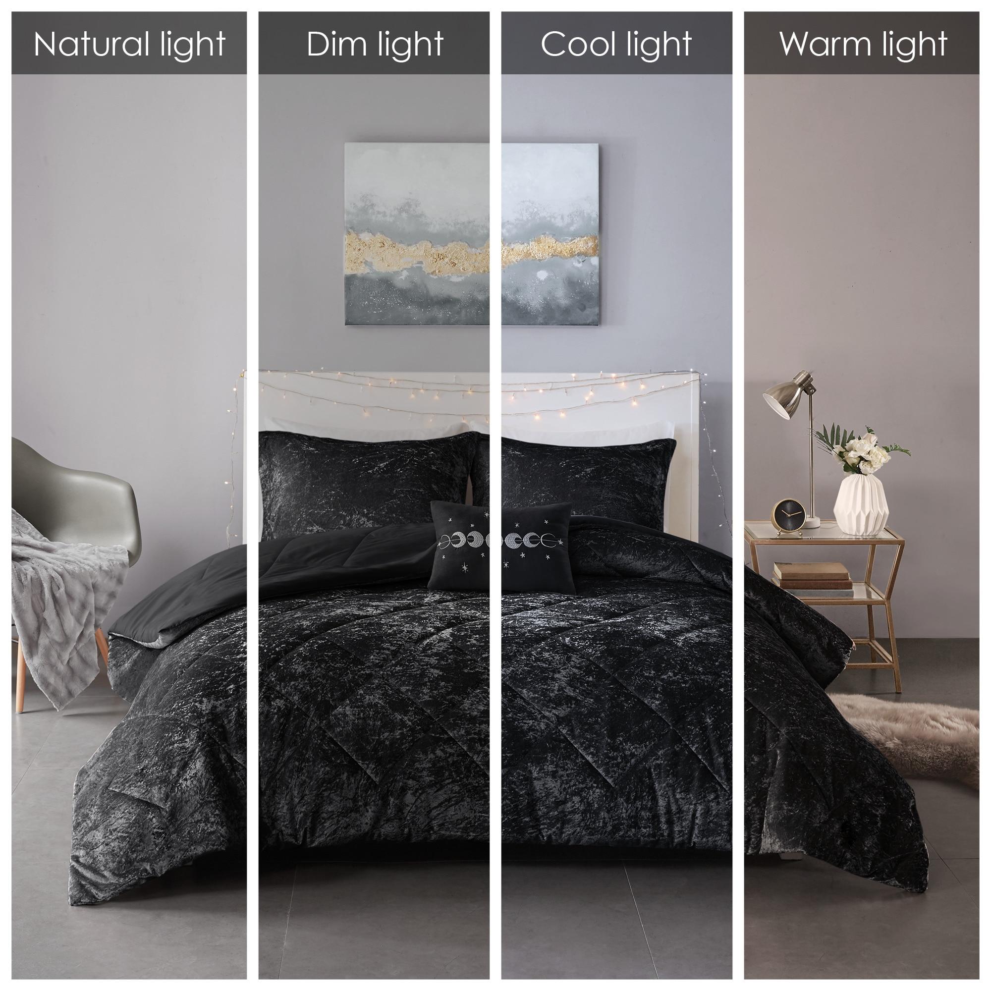 Intelligent Design Felicia Crushed Velvet Comforter Set with Throw Pillow