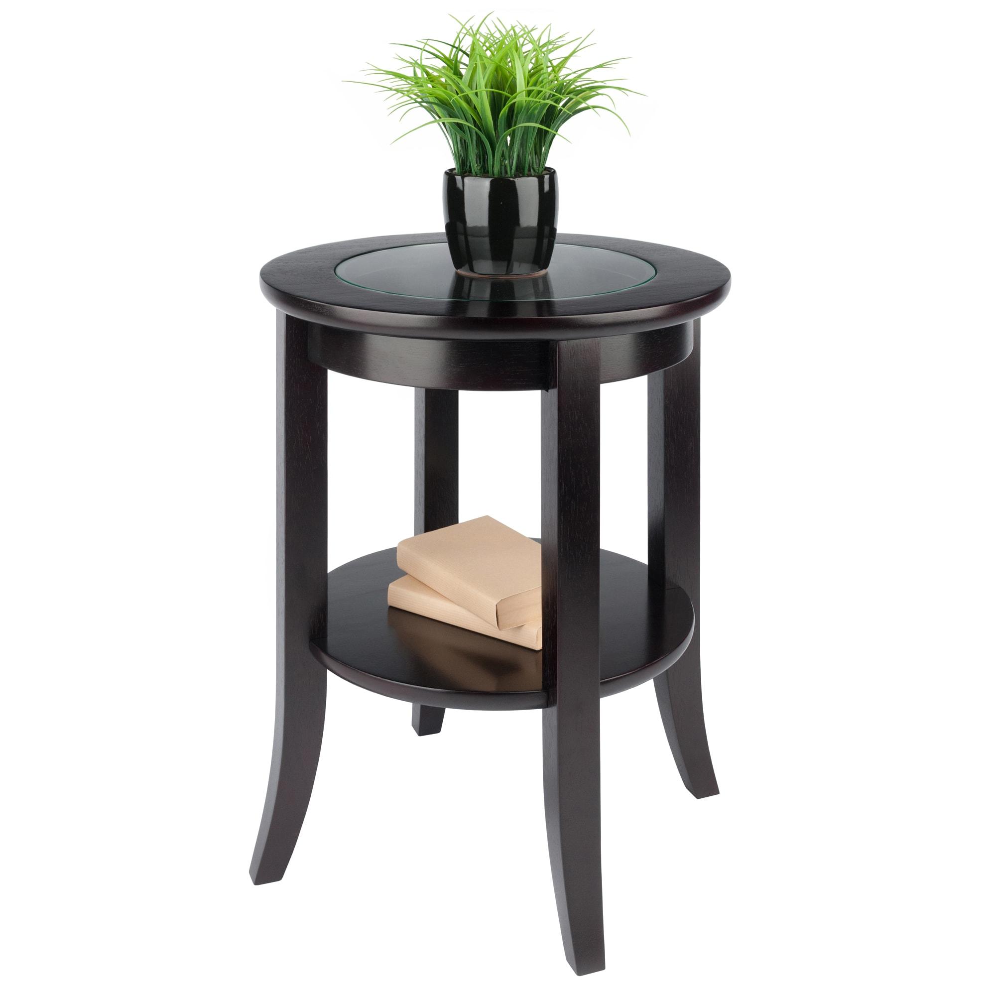 Winsome Genoa End Table Glass Inset one shelf