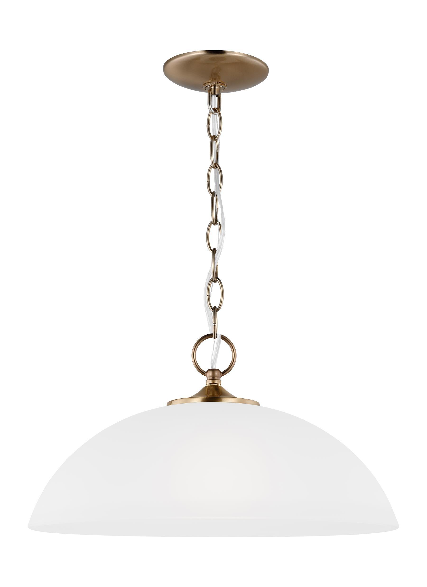 Geary Satin Brass 15.75" Bowl Pendant with Etched Glass Shade
