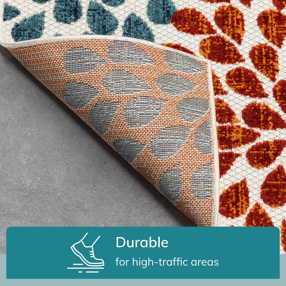 Well Woven Dorado Senna Modern Floral Ivory Indoor/ Outdoor High-Low Pile 2'7" x 9'10" Runner Rug