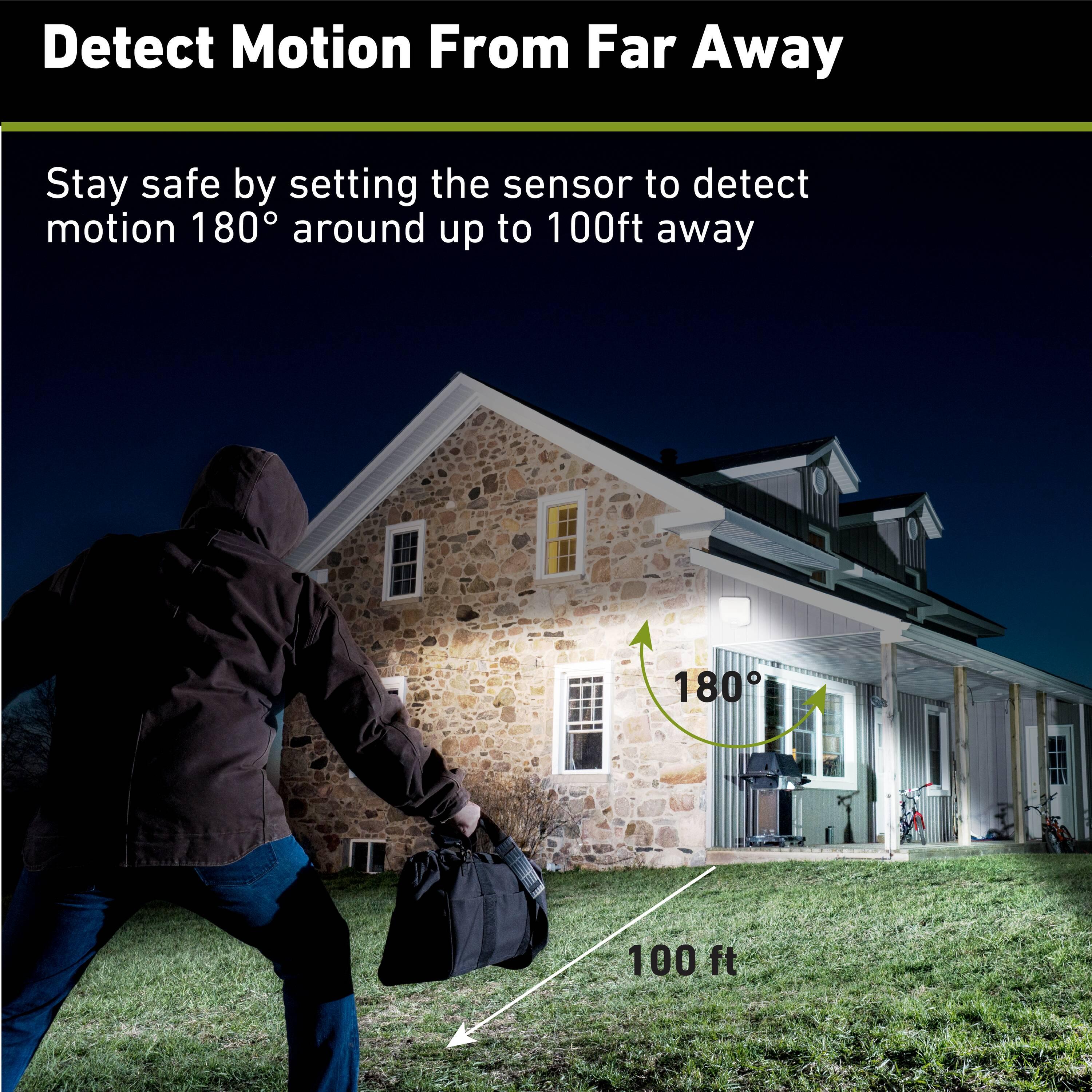 Good Earth Lighting Hyper Bright LED Motion Activated Security Flood - Bronze, 2000 or 7000 Selectable Lumens, 3000K/4000K/5000K Color Selectable Temperature, IP65 Rated