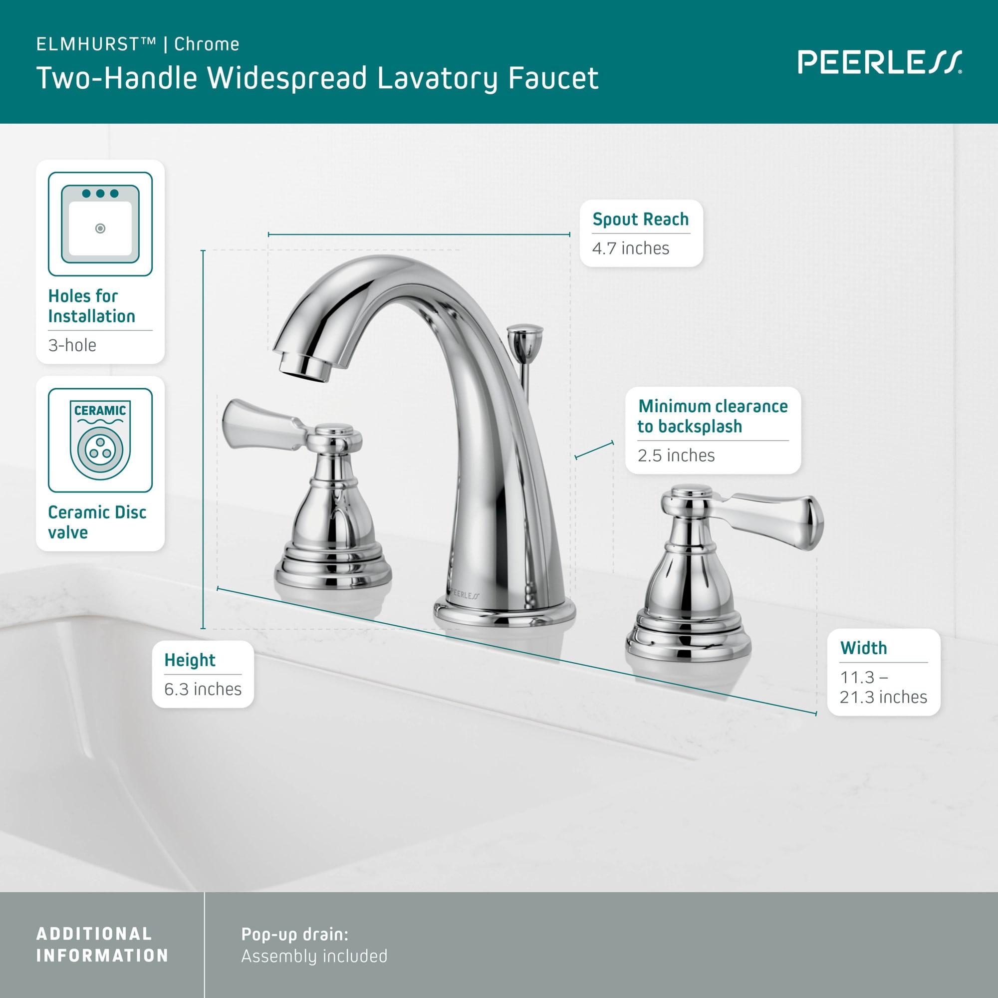 Elmhurst Widespread 2-handle Bathroom Faucet with Drain Assembly