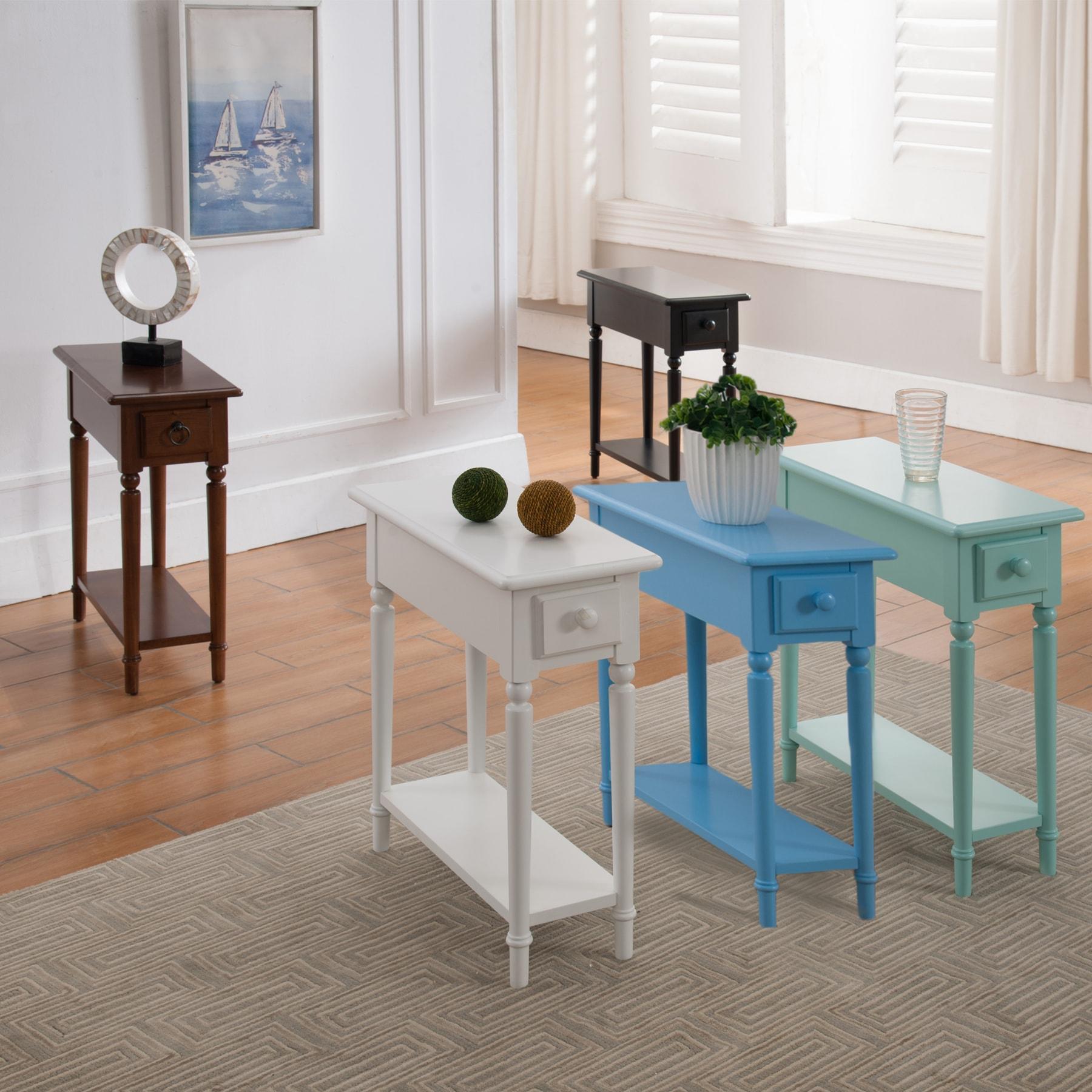 Coastal Narrow Side Table in Orchid White