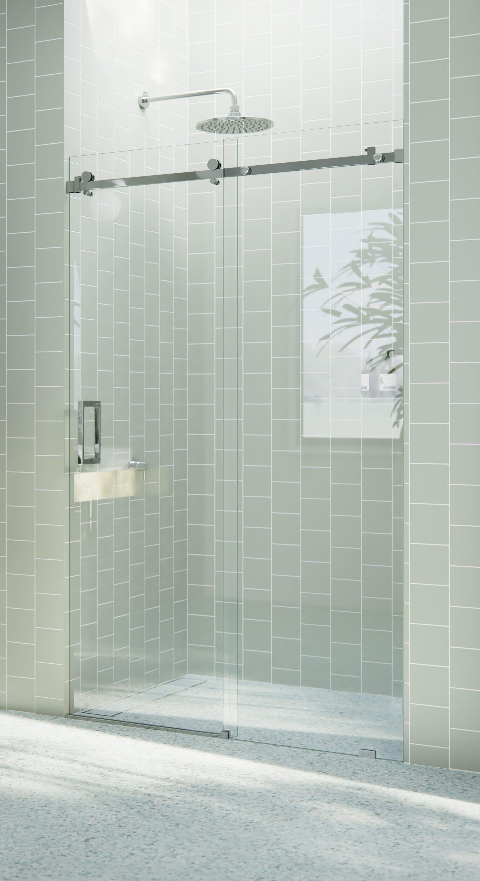 Astro 44 - 48 in. x 78 in. Fully Frameless Glass Sliding Shower Door