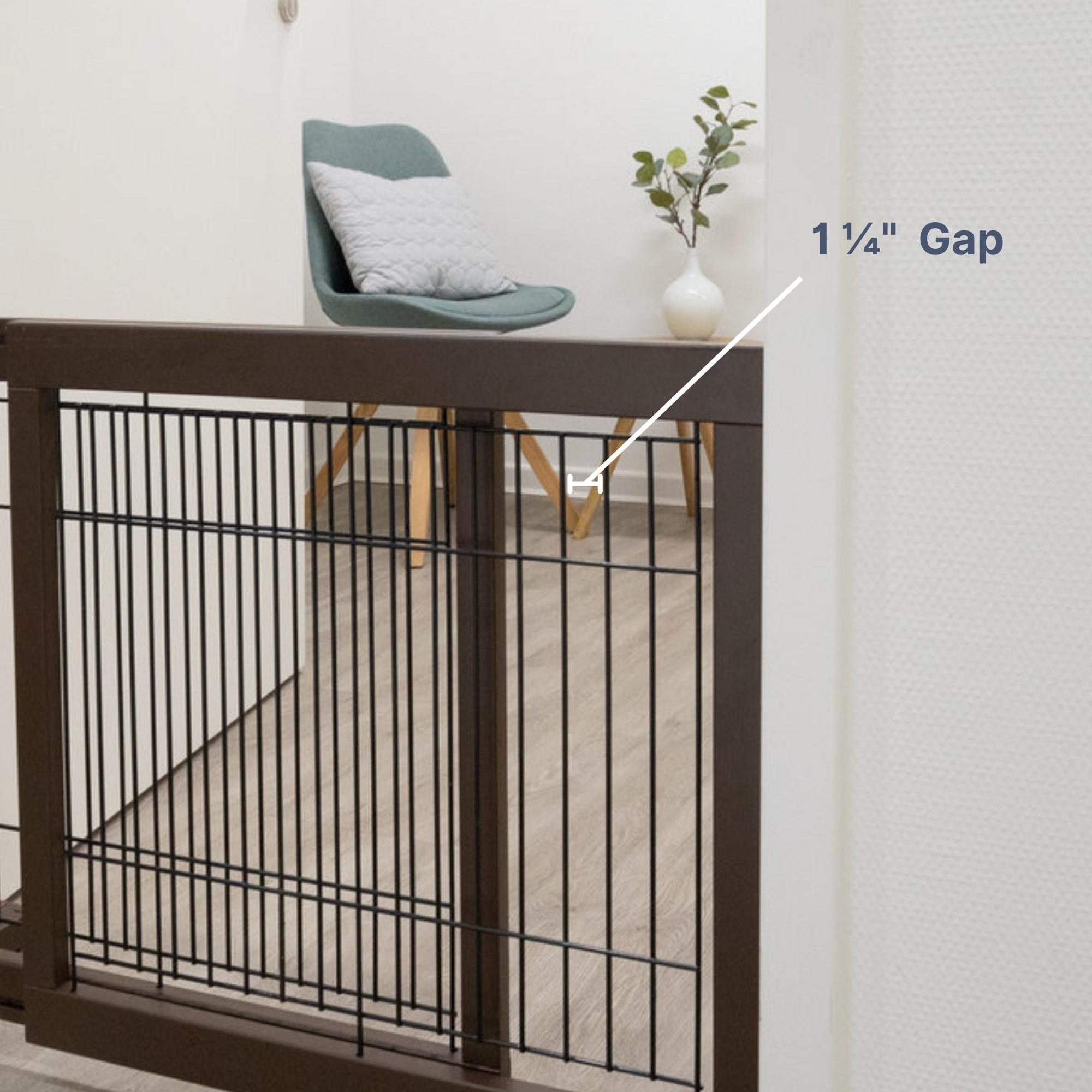 TRIXIE Adjustable Wooden Freestanding Pet Gate, 24" Tall Step Over, Expands to 42.5", Pet Barrier
