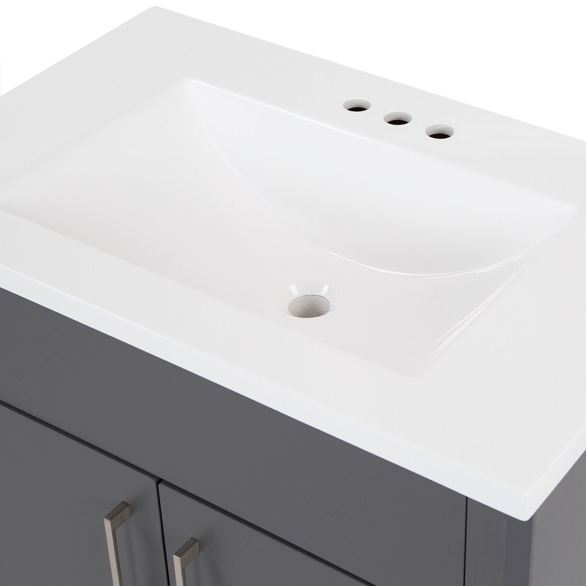 Wyndham Collection Miranda 30" Freestanding Single Bathroom Vanity with Cultured Marble Top
