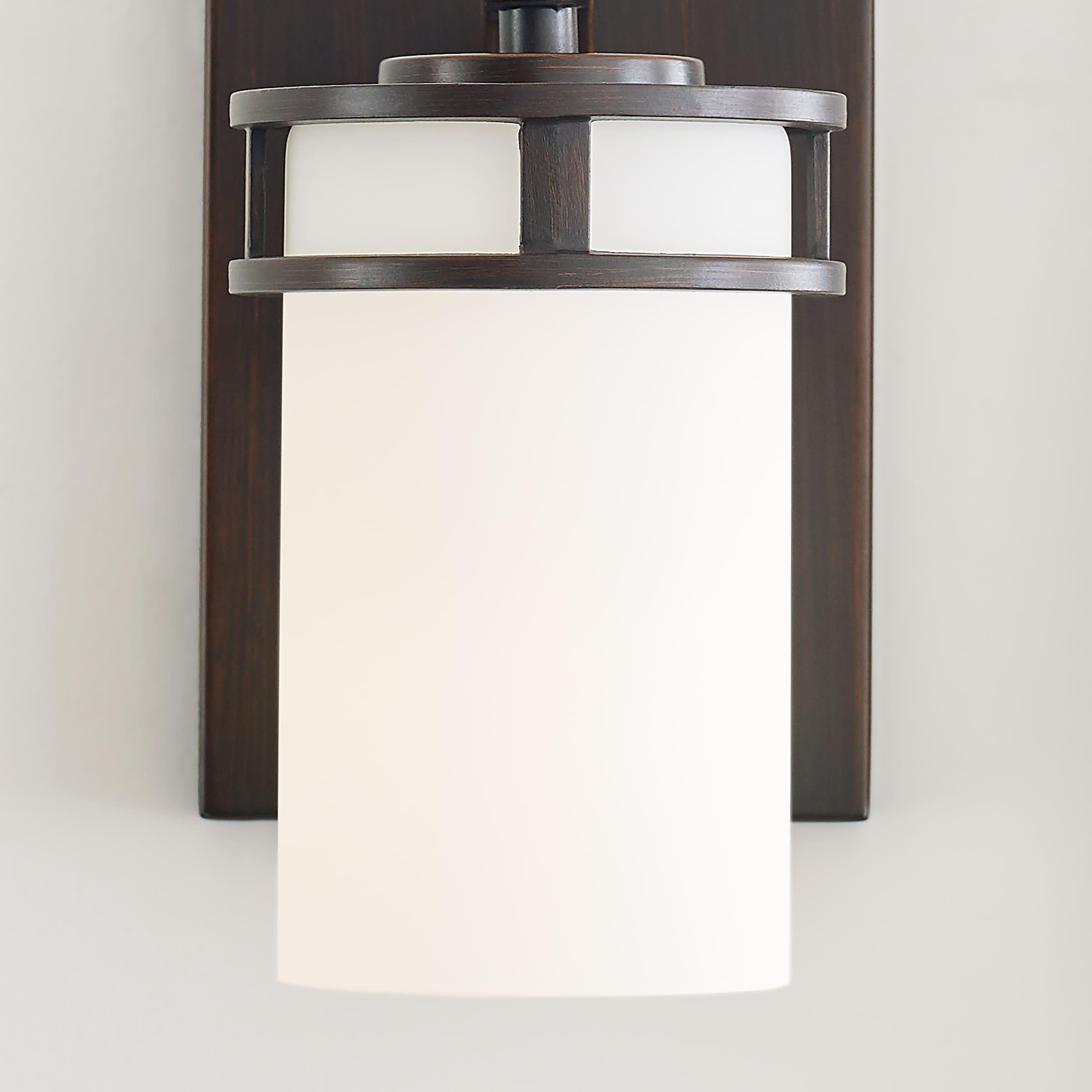 Generation Lighting 1-Light Robie Bath Fixture Wall Lamp Bronze 4121601-710, Bathroom Light Fixture for Home Decor, Vanity Light Fixture Uses A19 Standard or LED Light Bulbs