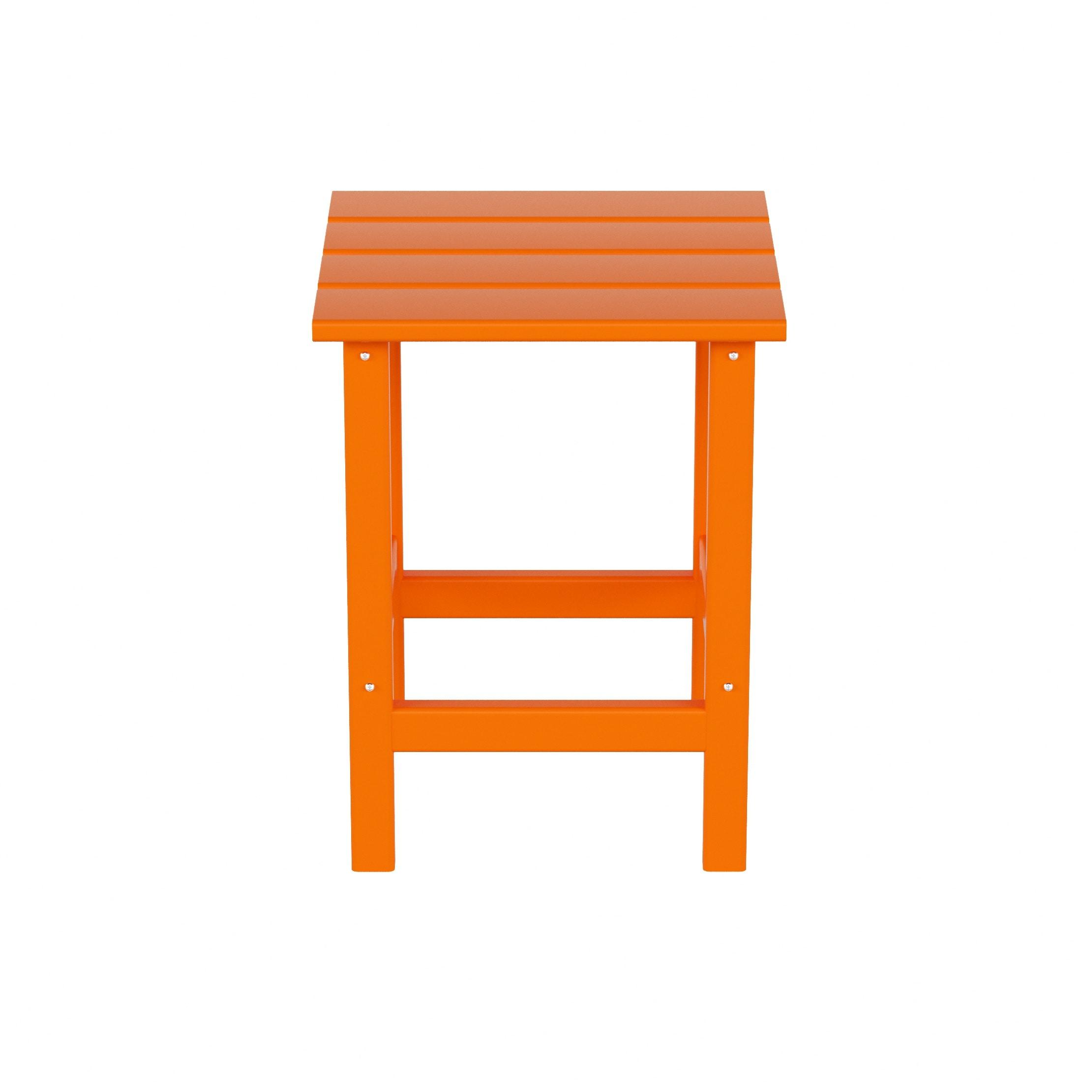 Polytrends  Laguna All Weather Poly Outdoor Patio Adirondack Chair Set - with Ottoman and Side Table (3-Piece) Orange