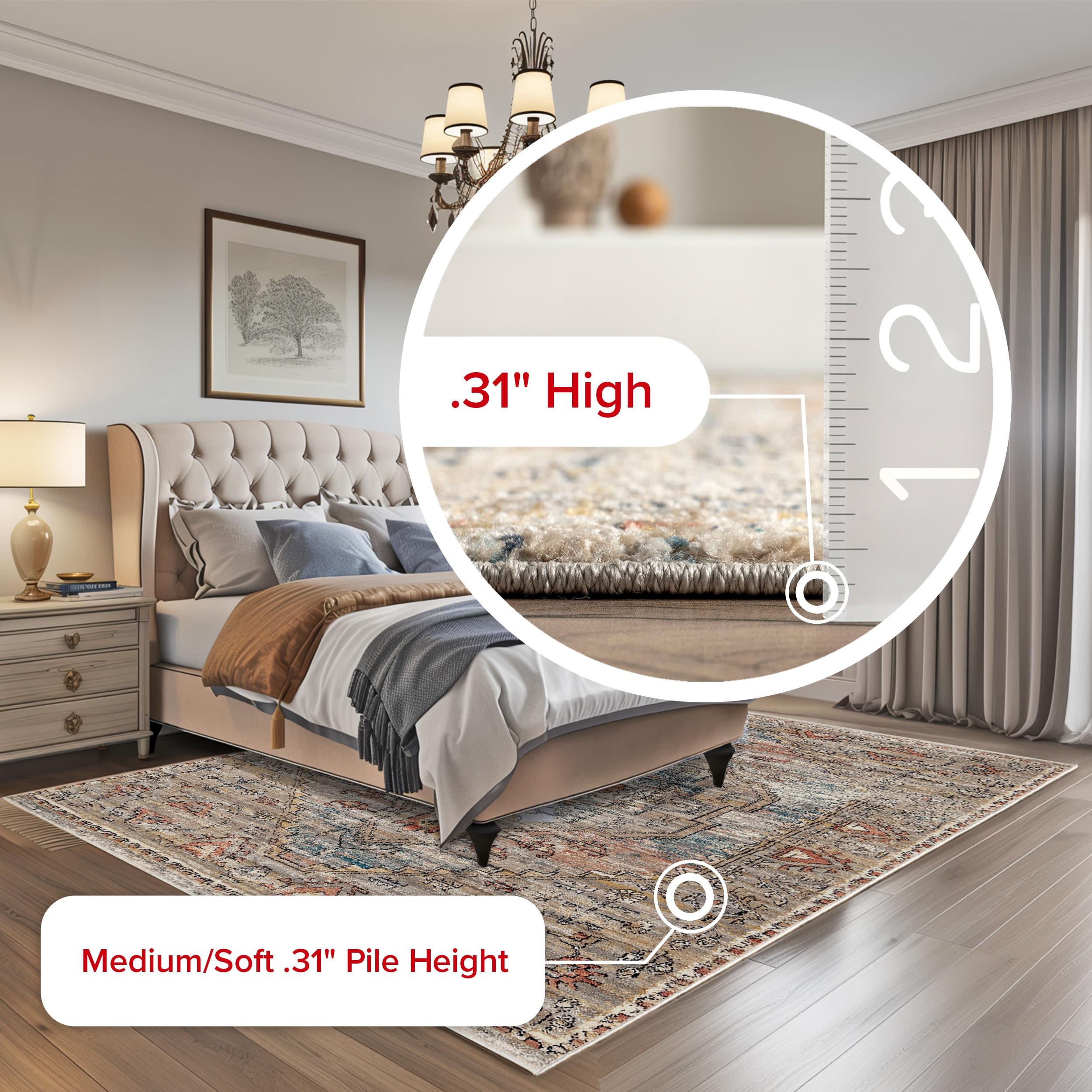 Nuloom Marley Medallion 7x9 Indoor Area Rug for Living Room Bedroom Dining Room Kitchen, Beige/Ivory