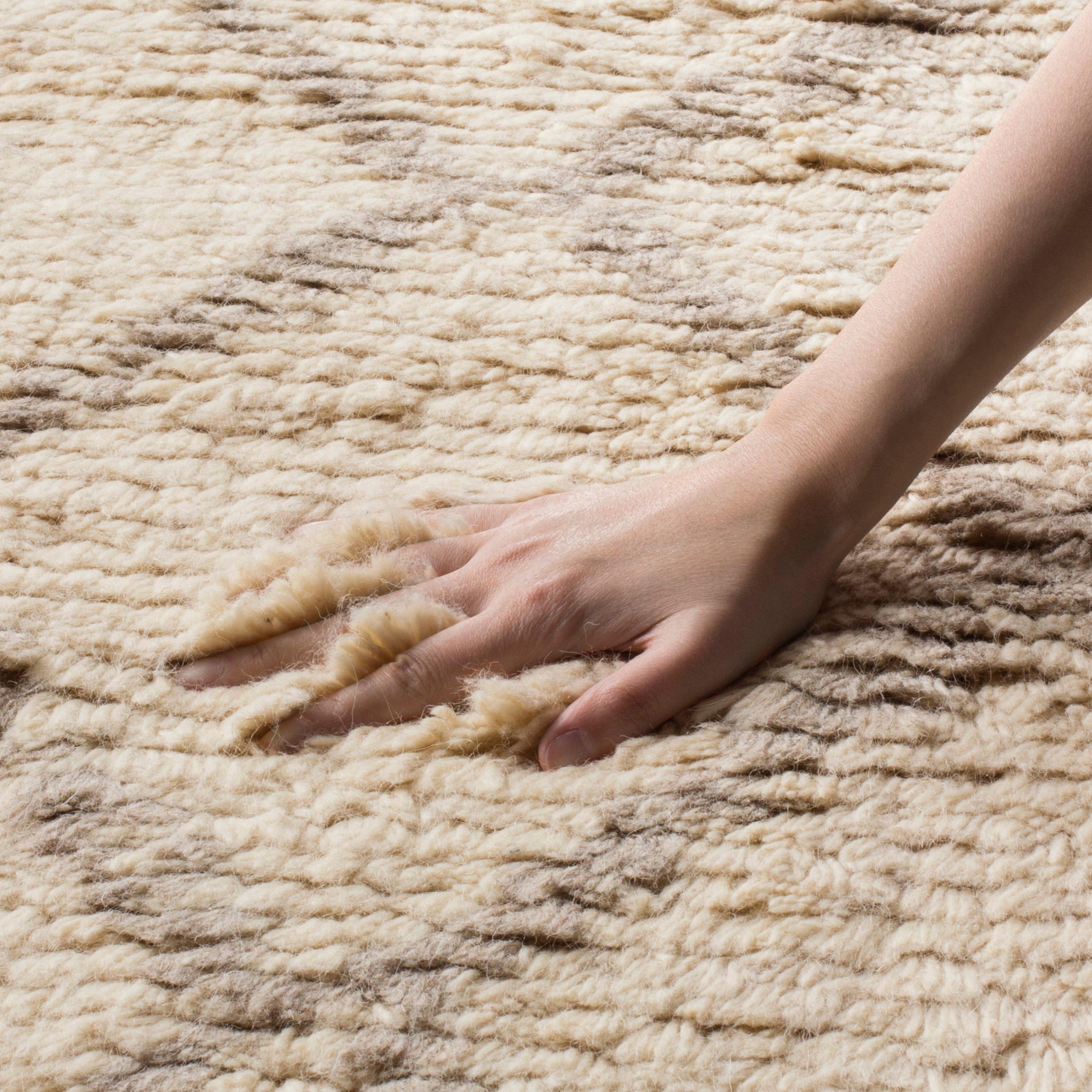 Safavieh  Handmade Casablanca Shag Domenica Tribal Wool Rug Ivory/Light Grey 8'  x  10' 8' x 10' Indoor,Handmade Living Room,Bedroom,Dining Room Grey