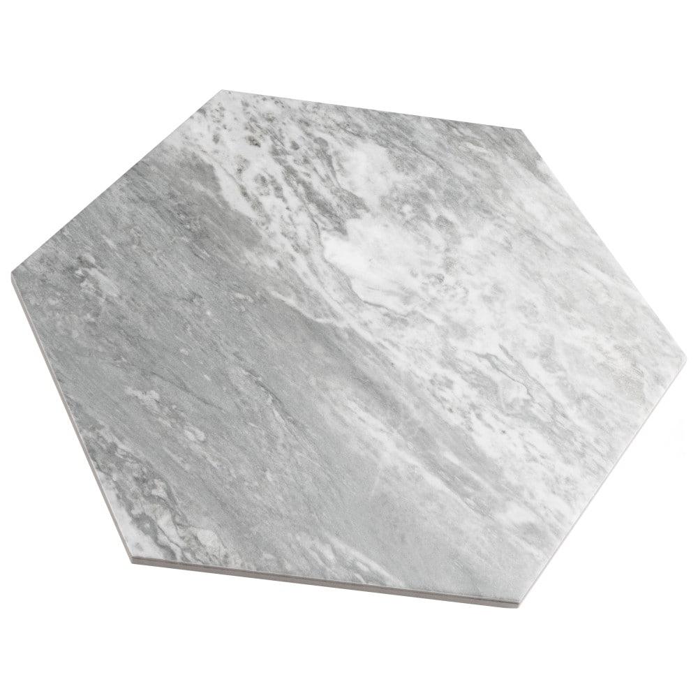 Marbilia Hex Bardiglio w/Biotech 11" x 13" Porcelain Marble Look Wall & Floor Tile
