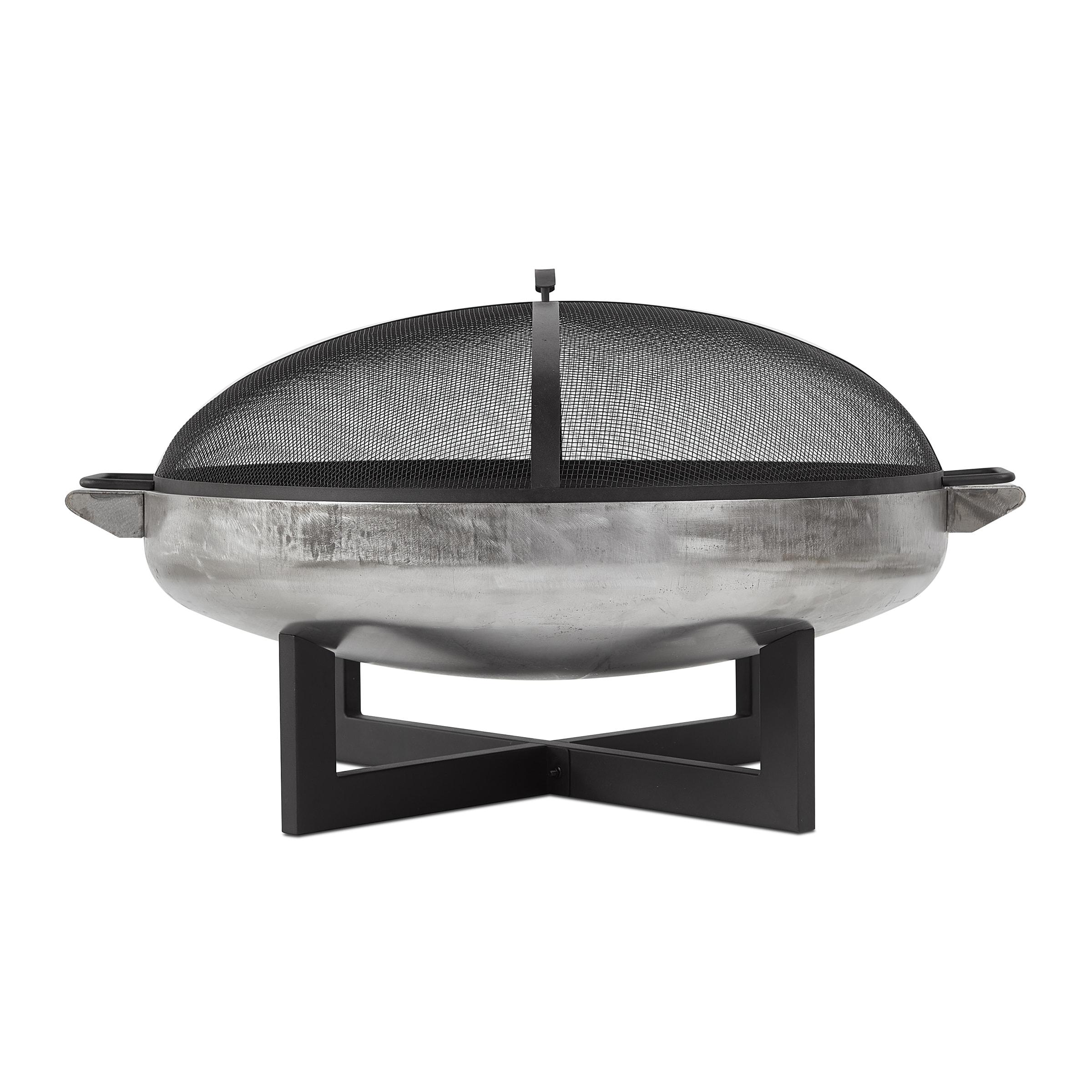 La Porte 21" H x 36.8" W Steel Wood Burning Outdoor Fire Pit with Lid