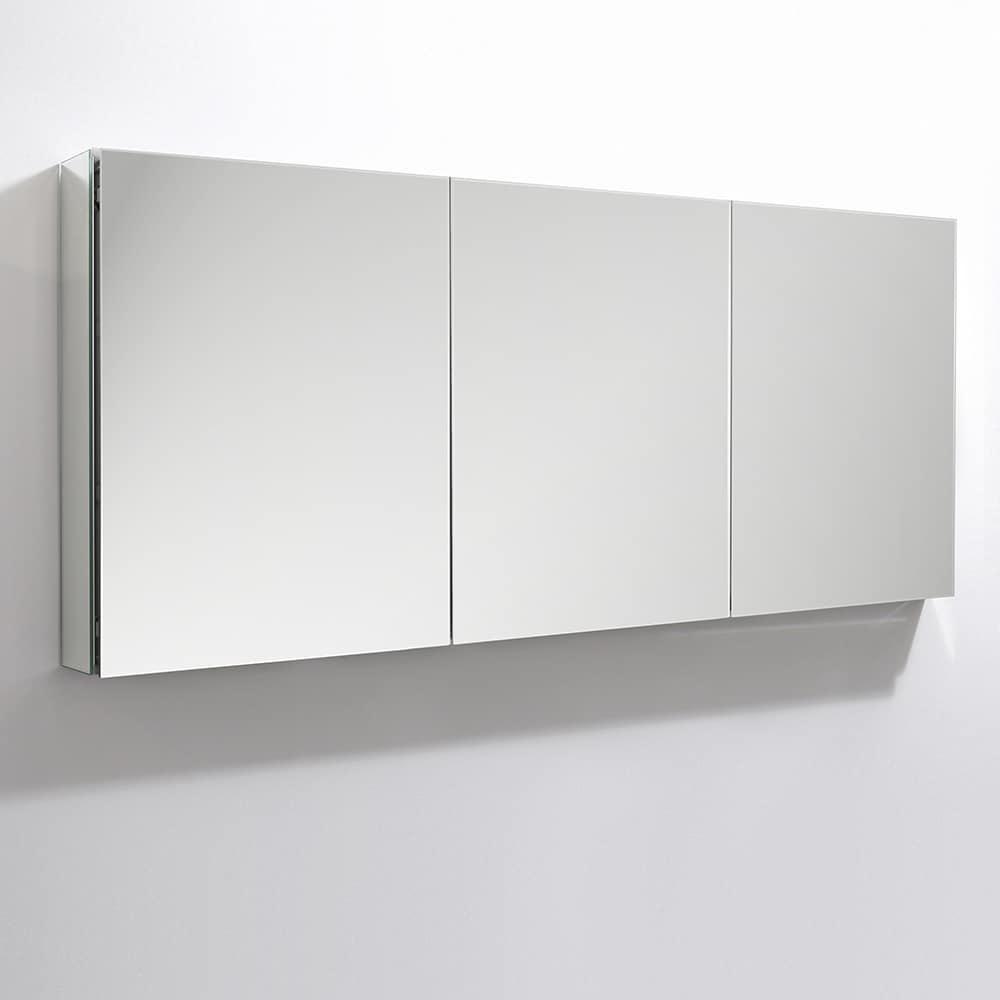 Fresca Senza 59" Aluminum Bathroom Medicine Cabinet with Mirrors in Mirrored