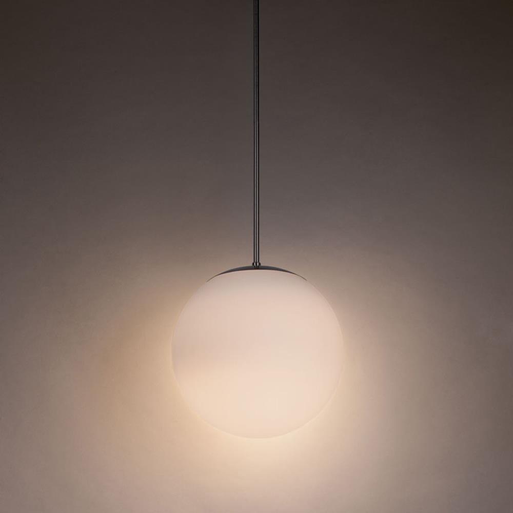 Contemporary Niveous 13.75" LED Globe Pendant in Brushed Nickel
