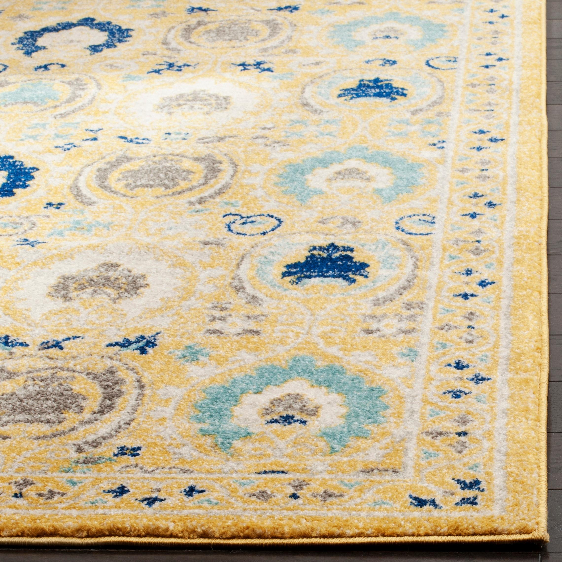 Evoke EVK251 Power Loomed Area Rug - Gold/Ivory - 6'7"x9' - Safavieh.