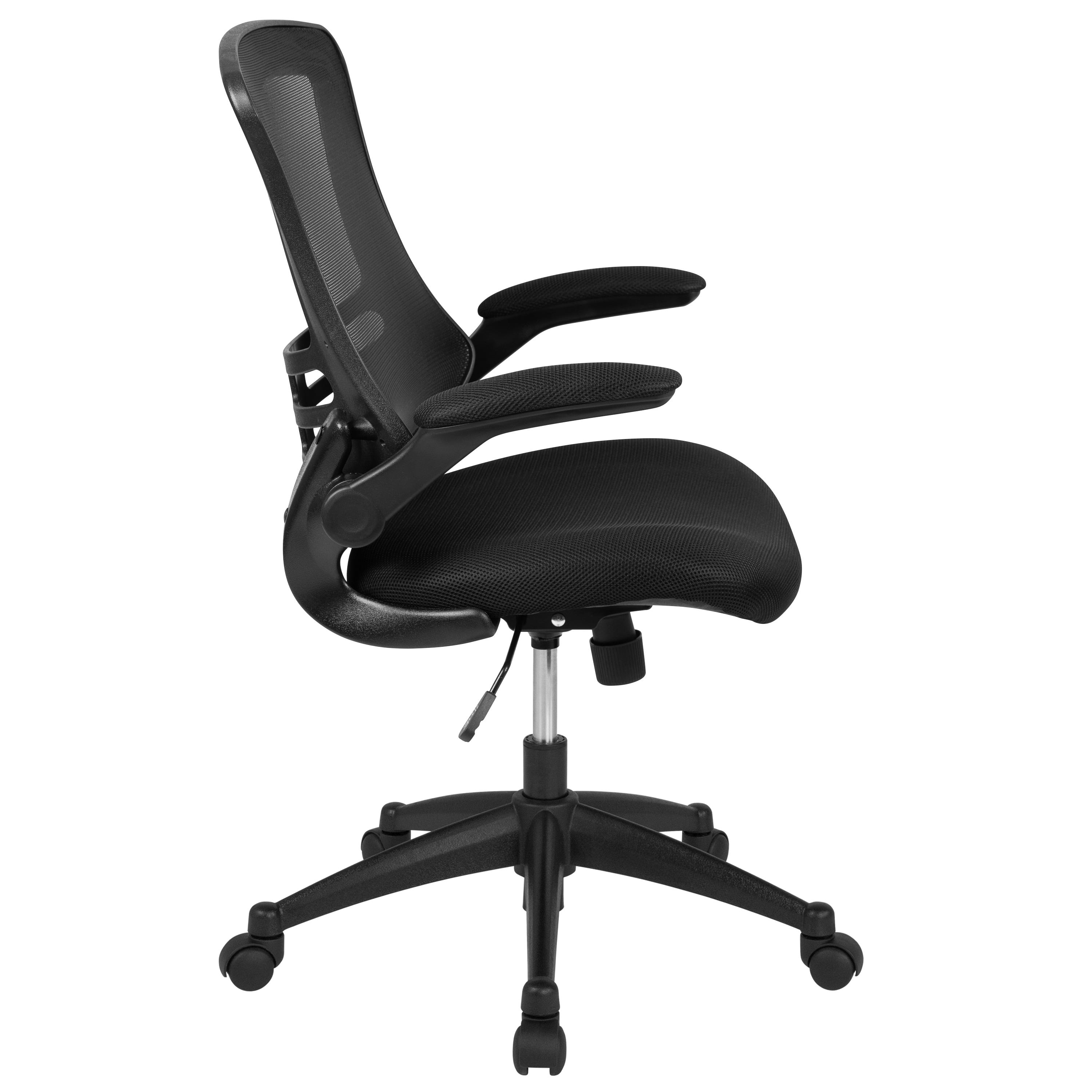 Jayetta Mid-Back Mesh Swivel Ergonomic Office Chair with Flip-Up Arms
