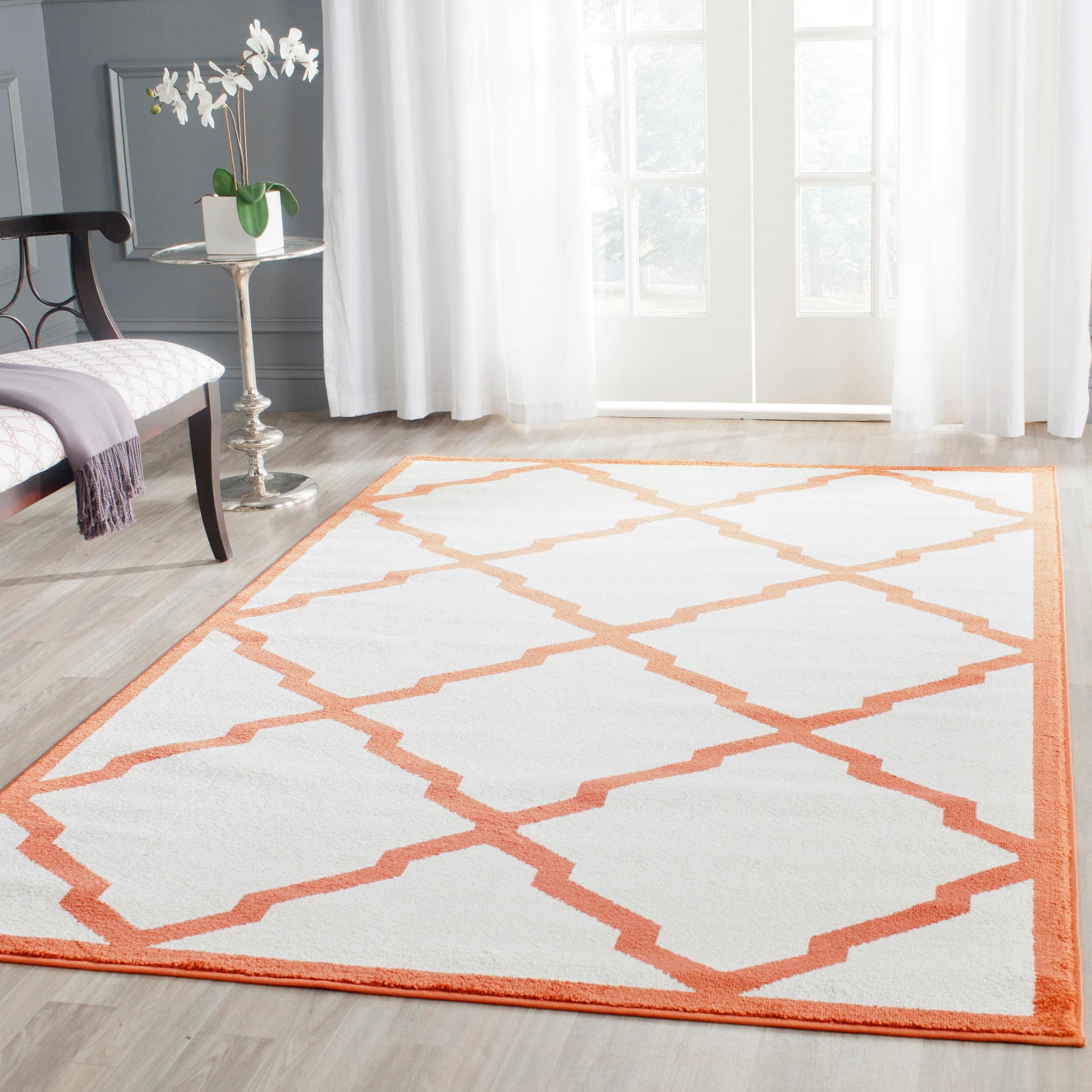 Amherst AMT421 Power Loomed Indoor Area Rug - Beige/Orange - 8'x10' - Safavieh