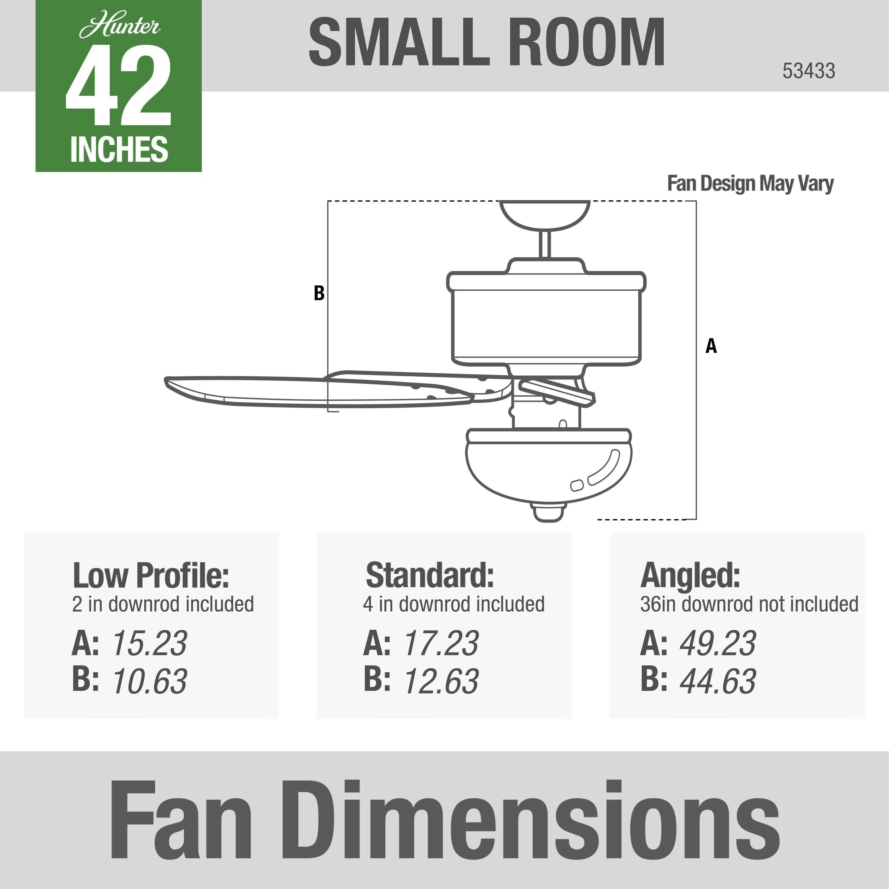 Hunter Fan 42" Beck 4 - Blade Standard Ceiling Fan with Pull Chain and Light Kit Included