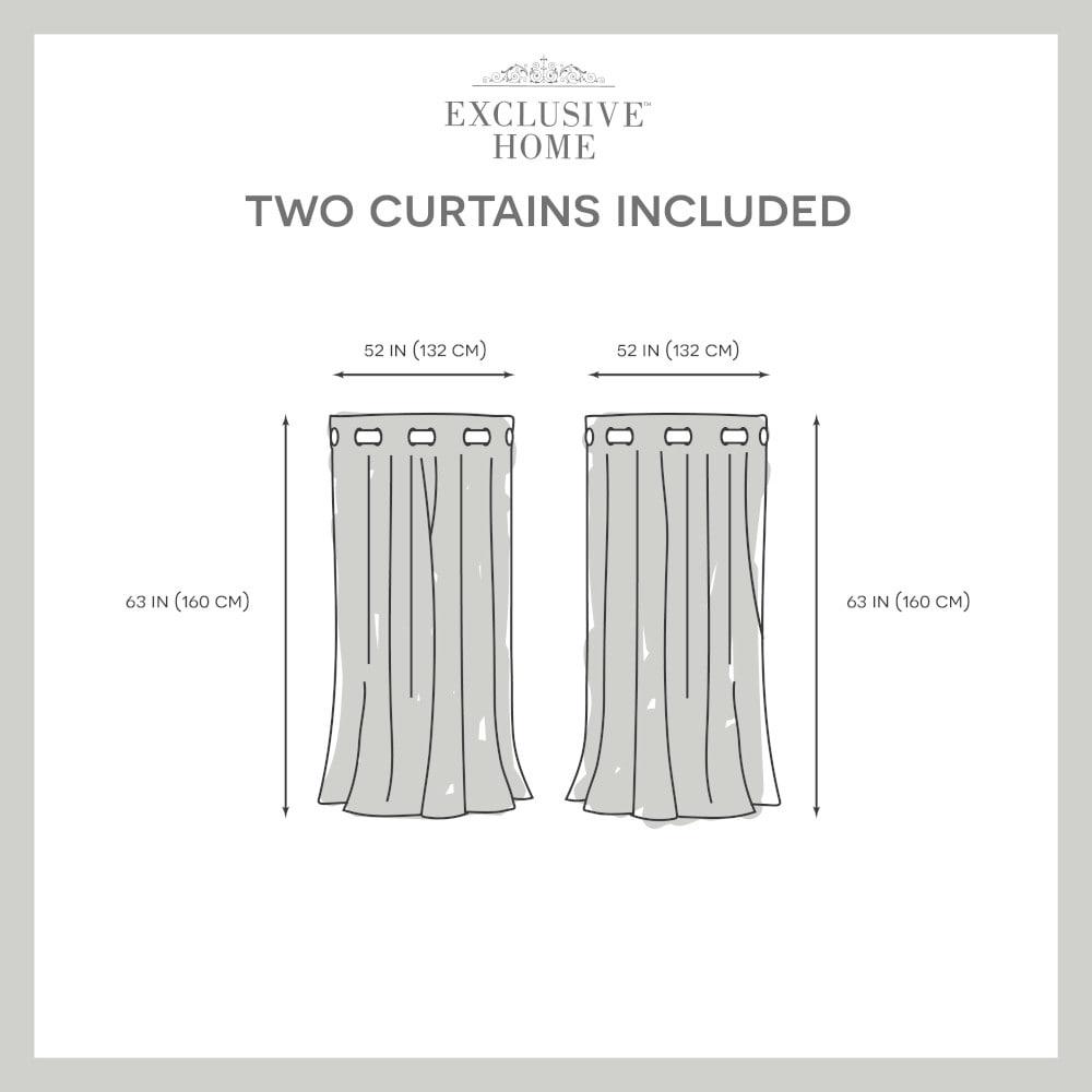 Set of 2 (63"x52") Forest Hill Woven Blackout Grommet Top Window Curtain Panel Gray - Exclusive Home: Thermal Insulated