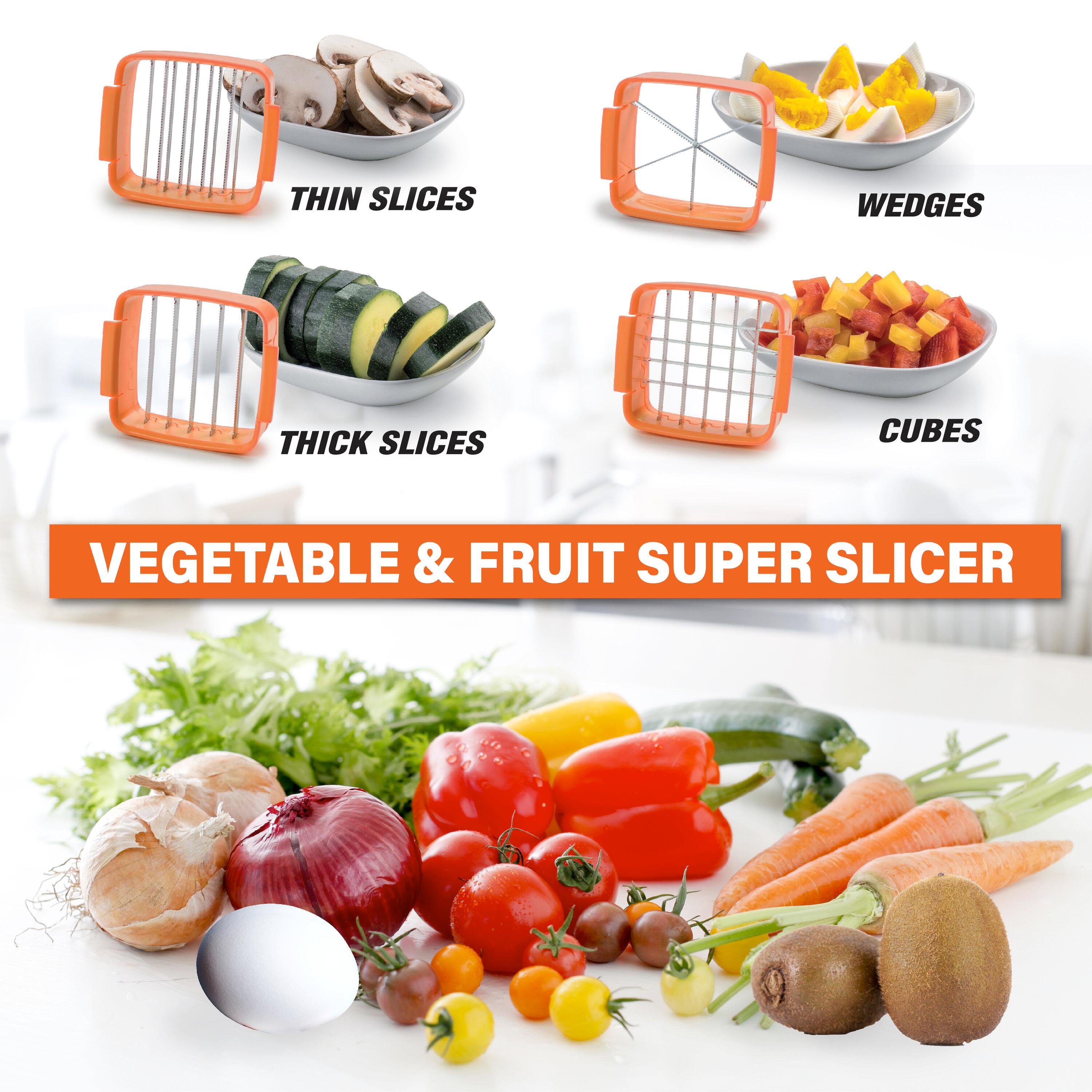 NutriChopper Black Handheld Vegetable and Fruit Chopper with 4 Stainless Steel Blades & Catch Container