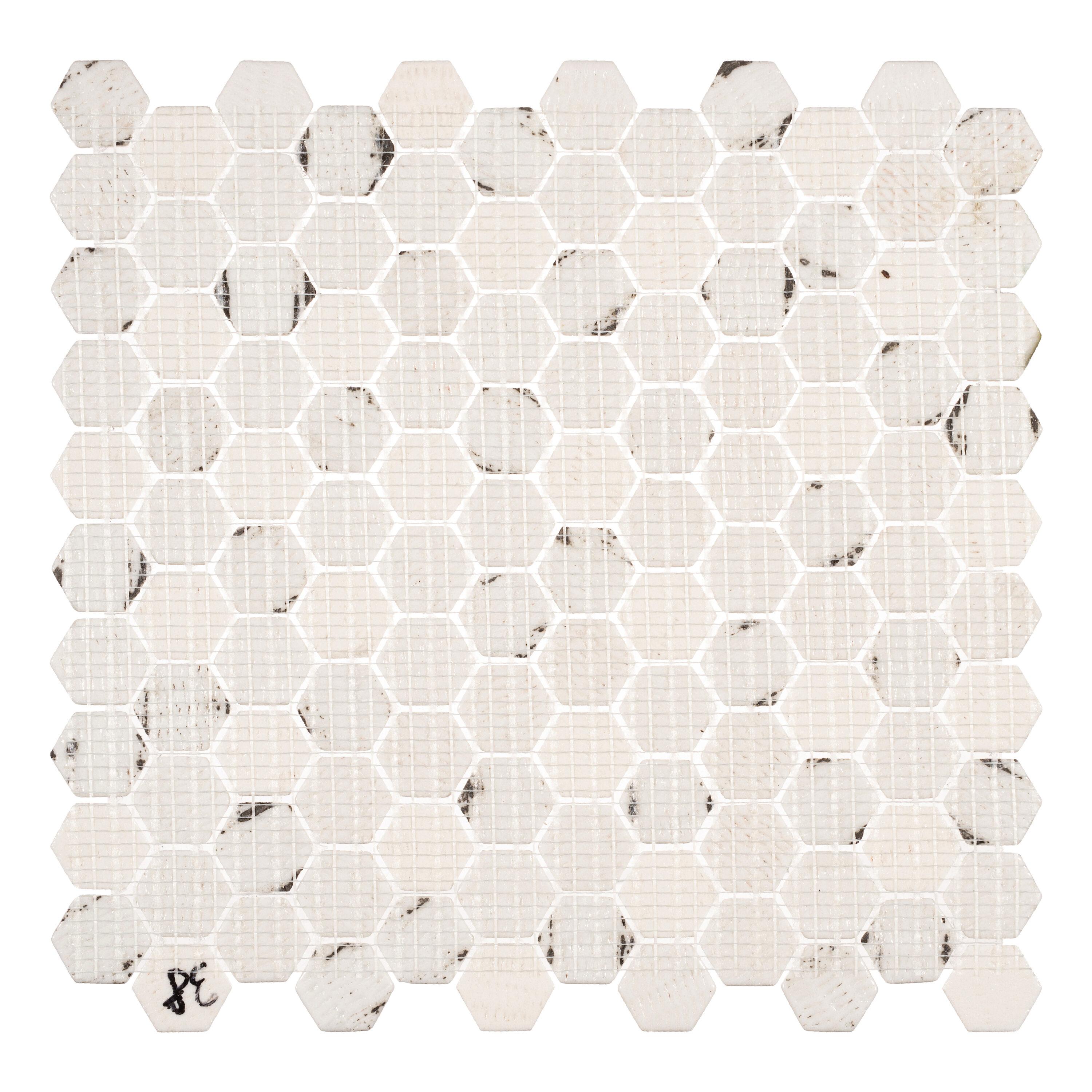 Trillions Hexagon Honeycomb Glass Mosaic Kitchen Backsplash, Bathroom, Shower, Pool, Wall and Floor Tile